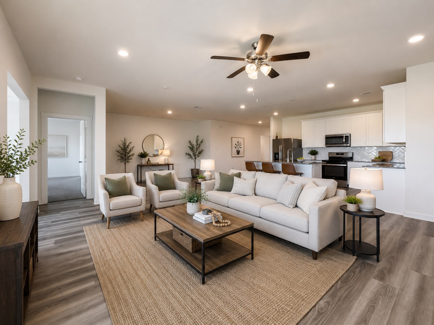 Kitchen and open Living Space