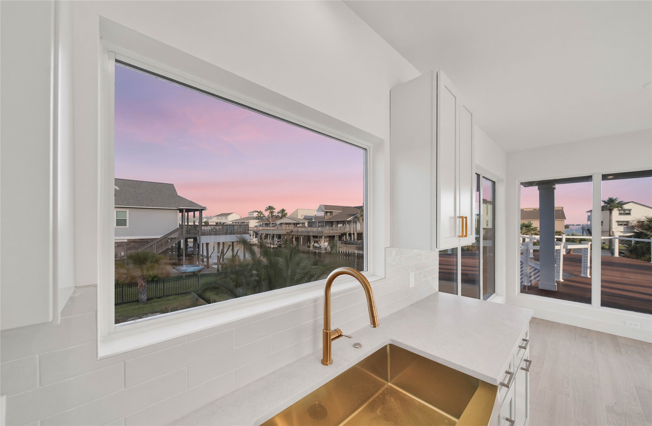 Enjoy beautiful water views right from the kitchen and adjoining dining area.