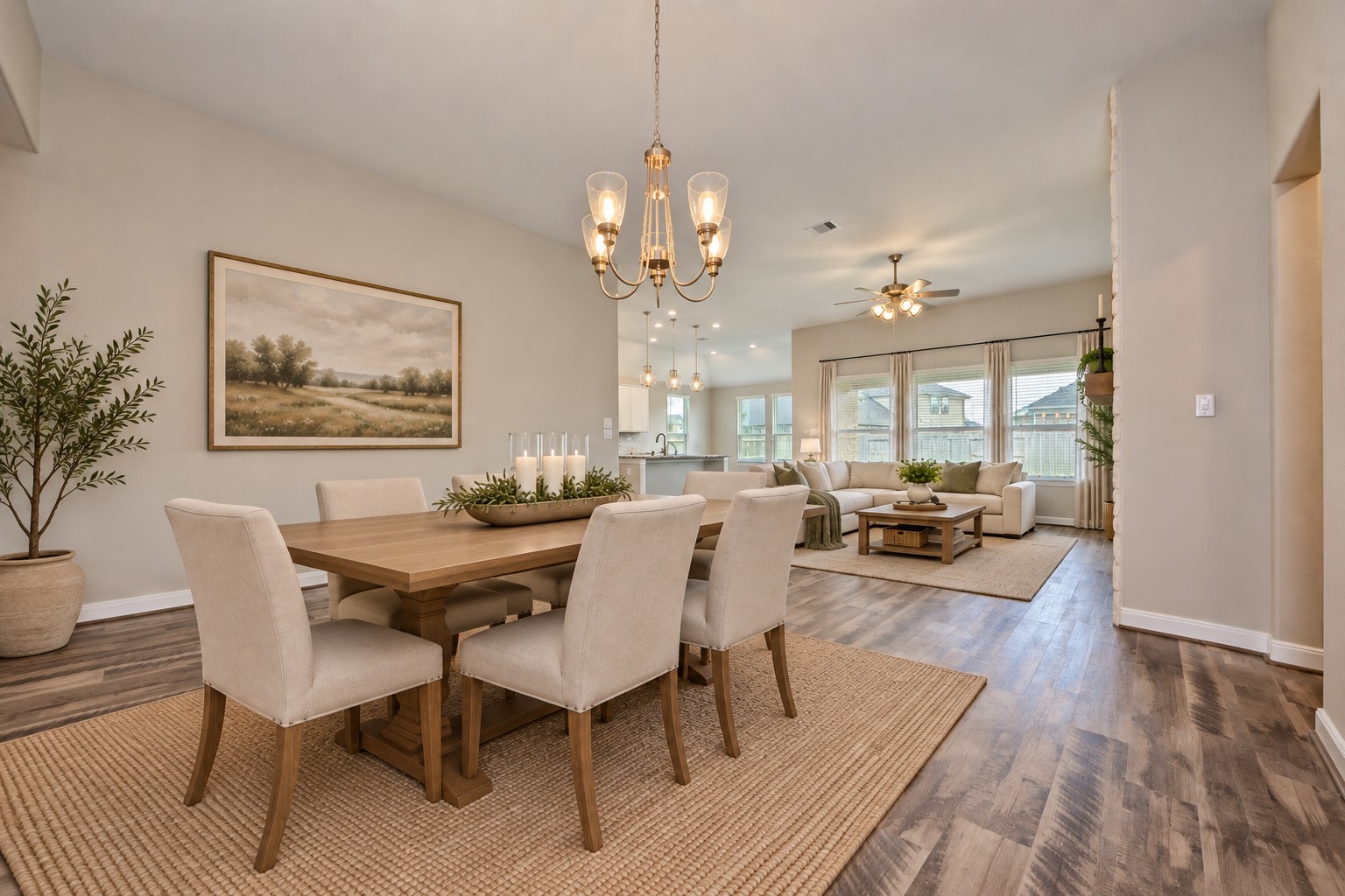 Wonderful Open Causal Dining Area with stunning Upgraded Light Fixture! Casual Dining Area flows so gently into the Huge Open Family Room into the Gourmet Kitchen! Have you made that call yet??? Home ready for your memories!