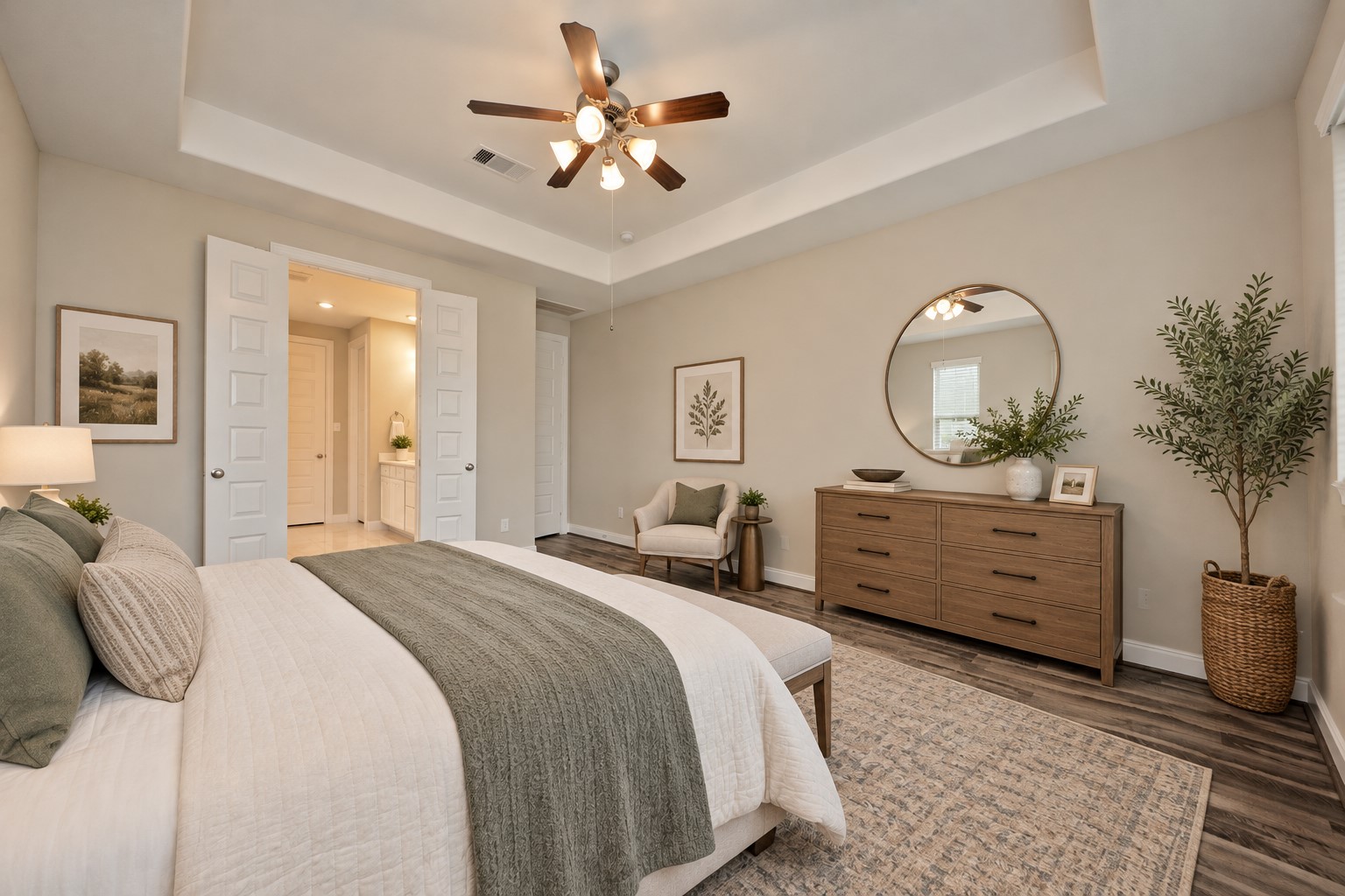 Main Primary Bedroom has Tall French Doors that will lead you into your Luxurious Main Primary Suite Bathroom that was designed for Two!