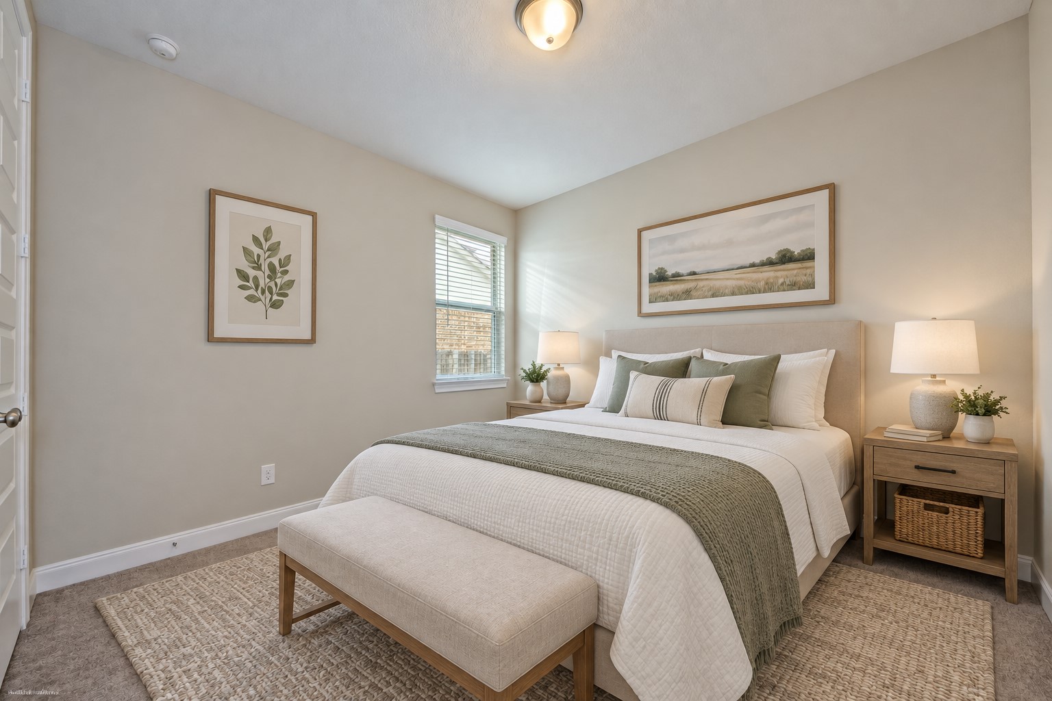 The Two Guest Bedrooms on the Right Hand side from the Main Family Room all have High Ceilings! Two Tone Interior Paint for that custom look!