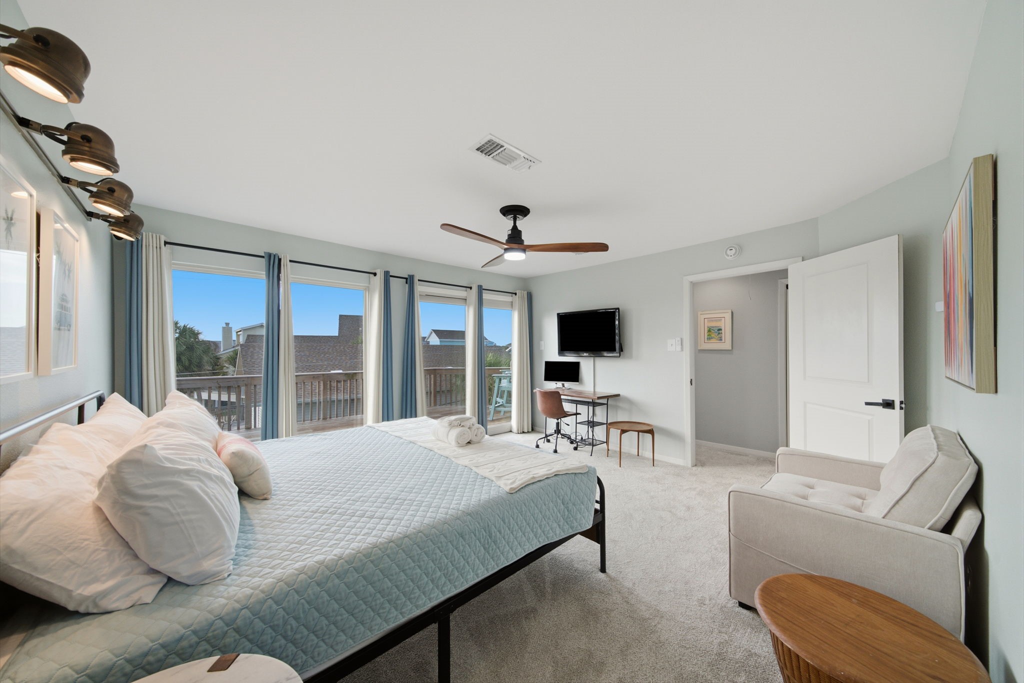 On the top floor, the Private Owner's Suite, with sliding door access to personal deck.