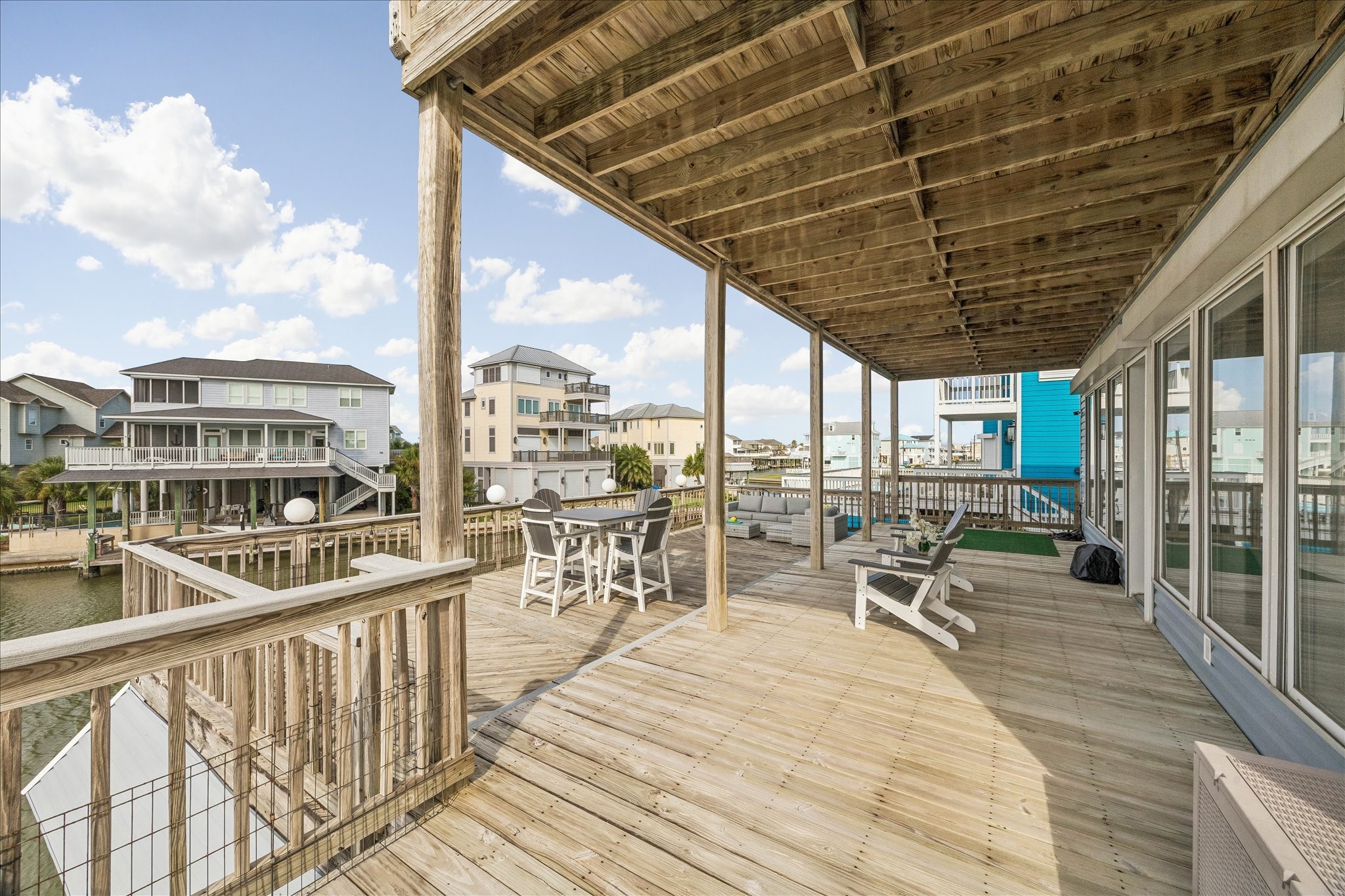 The ideal spot for relaxing, entertaining, and watching the sunset over the water.