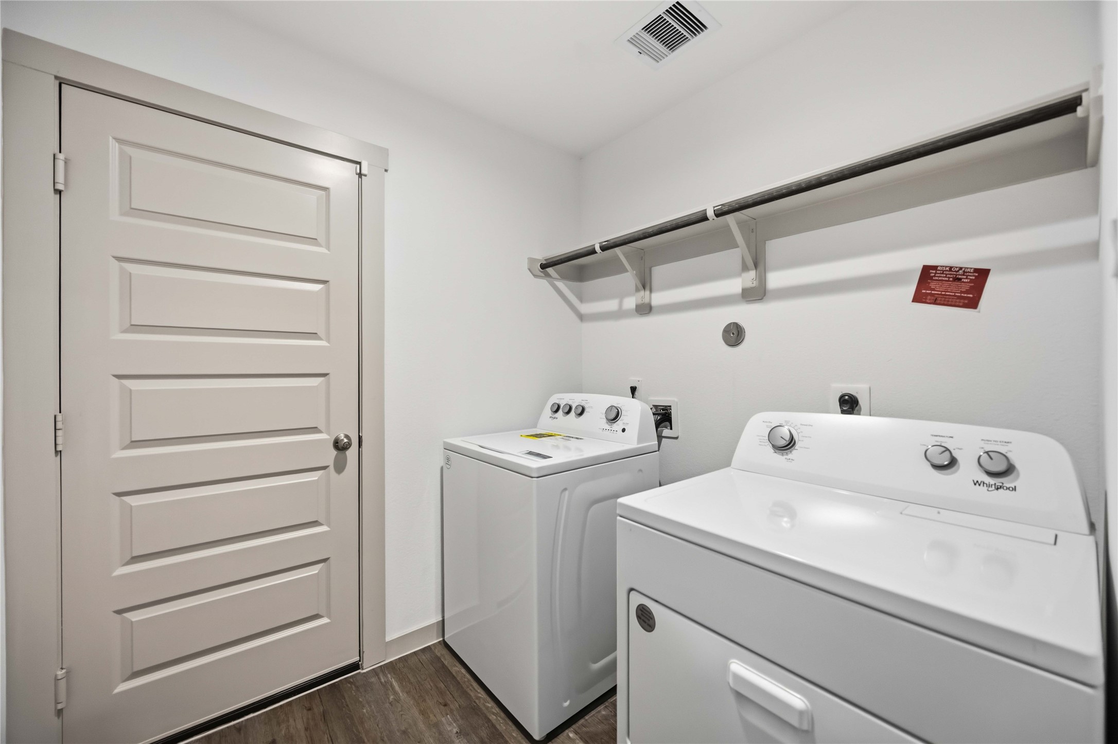 The utility room is inside the home.