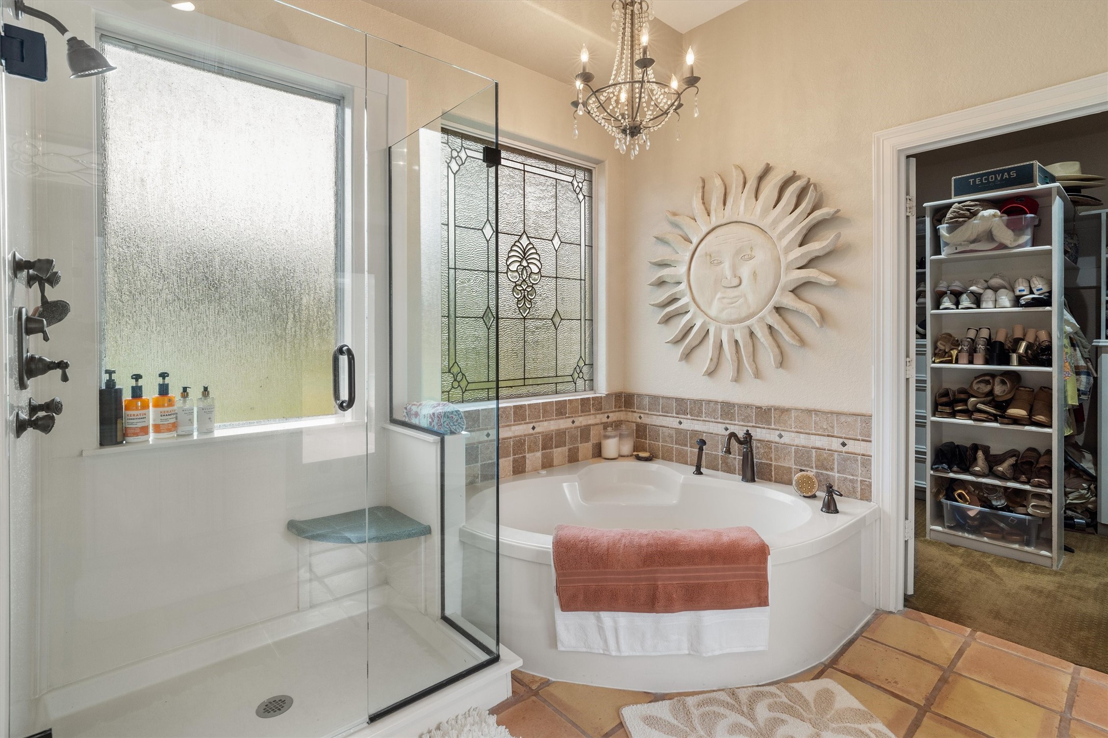 Jacuzzi tub and standalone seamless shower