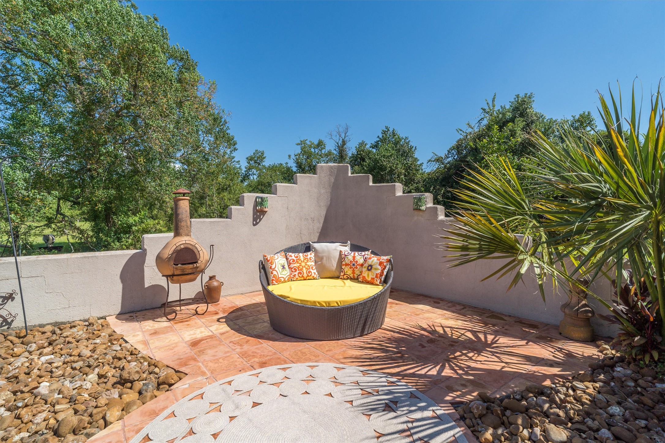 Room for seating around the pool/spa