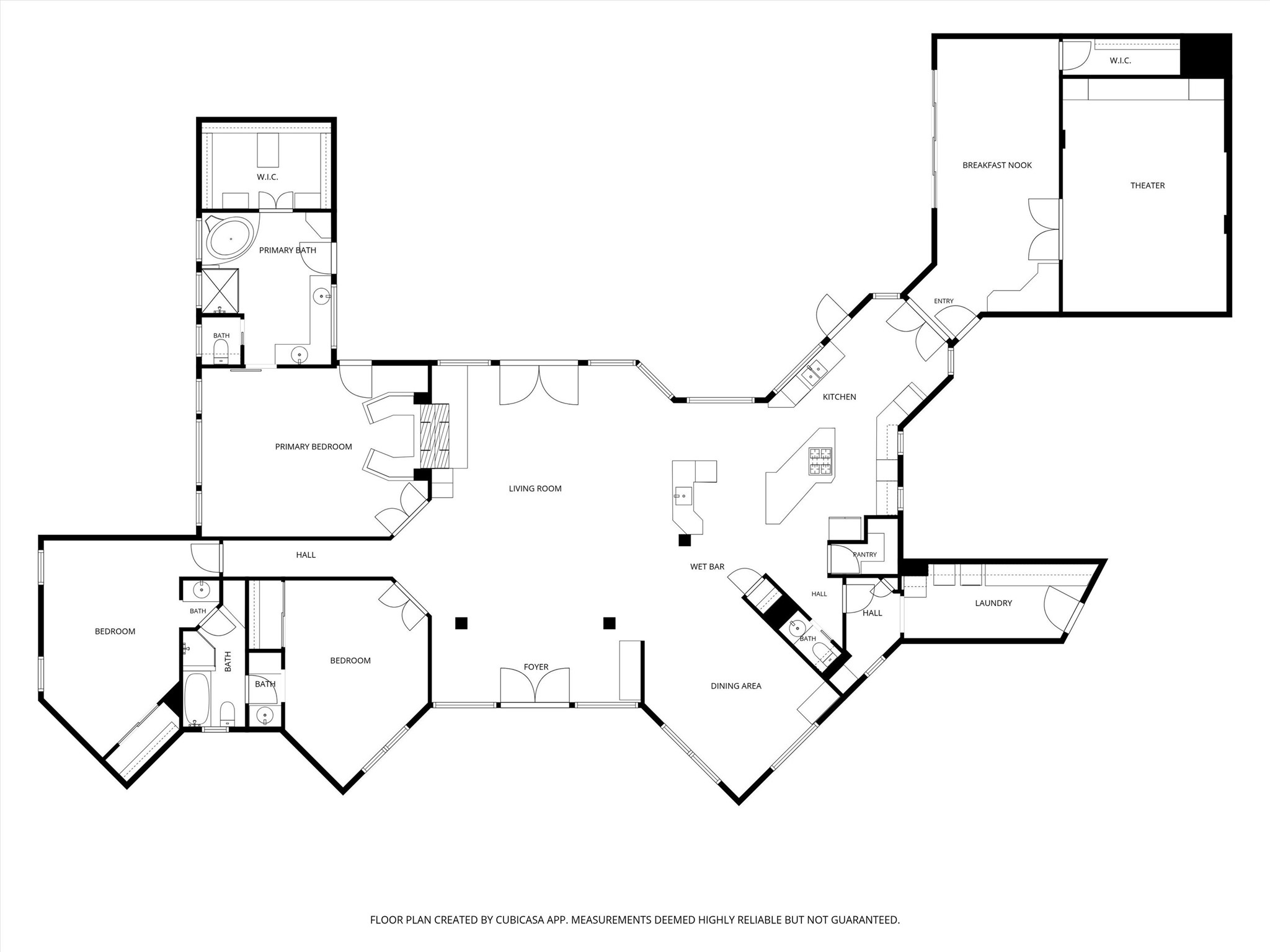 Layout of this ranch style, single level home.