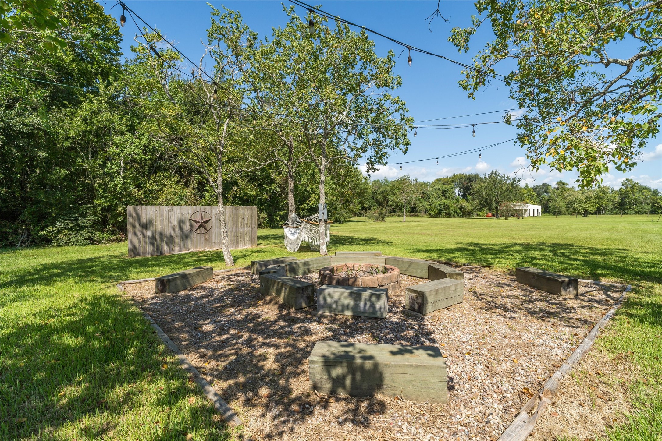 Firepit overlooking the 10 acre property