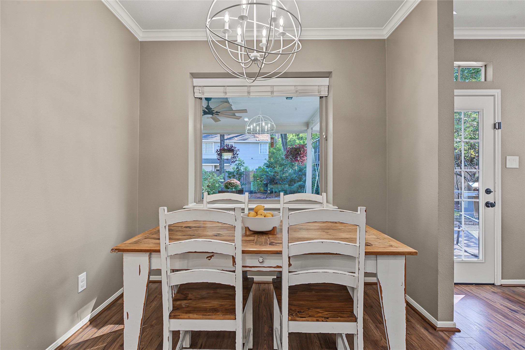 A new picture window was recently added to enjoy the views of the backyard.