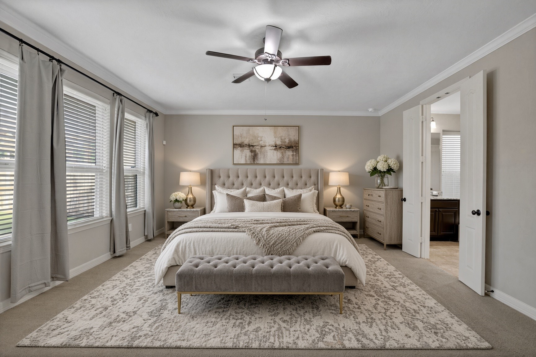 Primary bedroom virtually staged