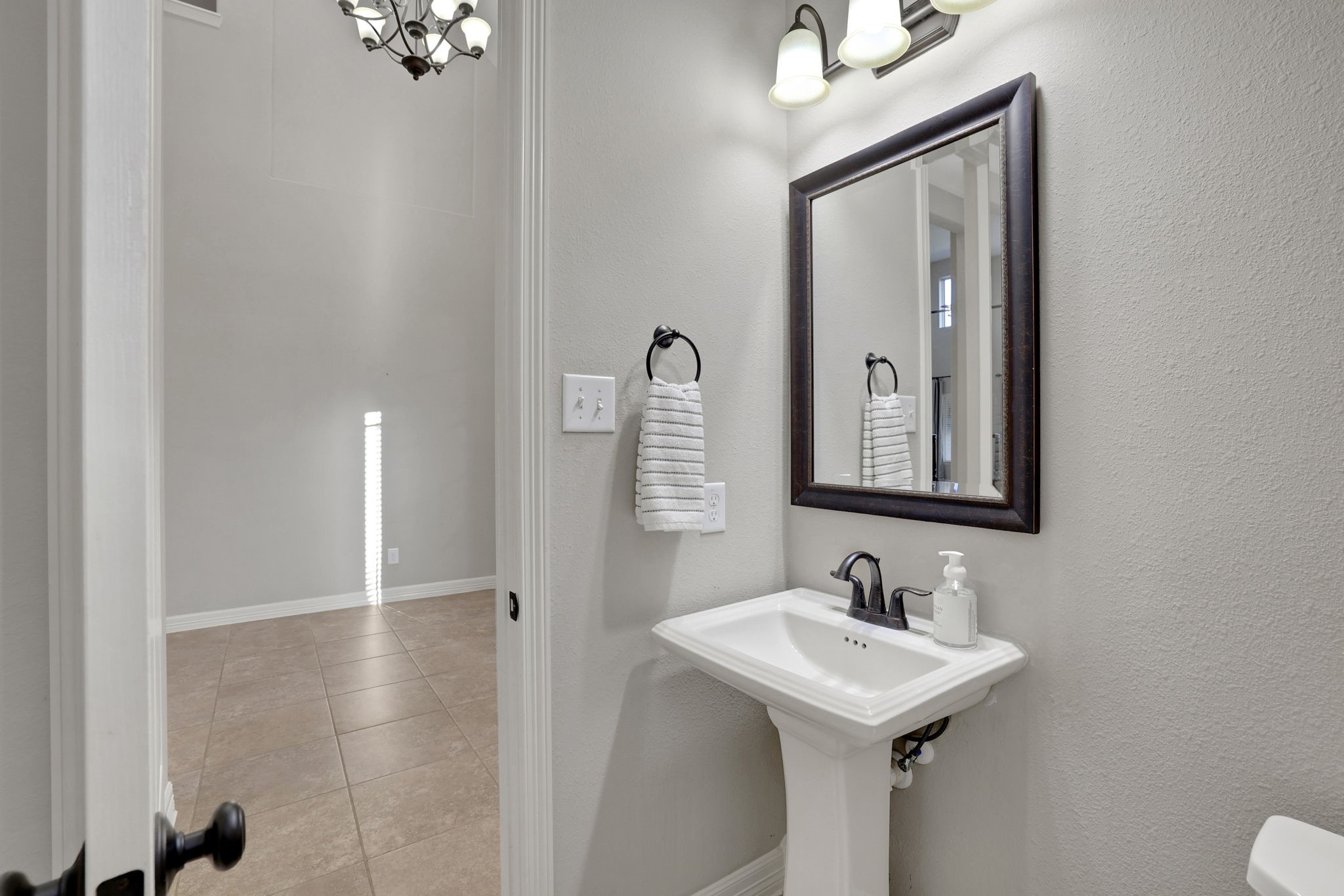 Half bath downstairs for guests