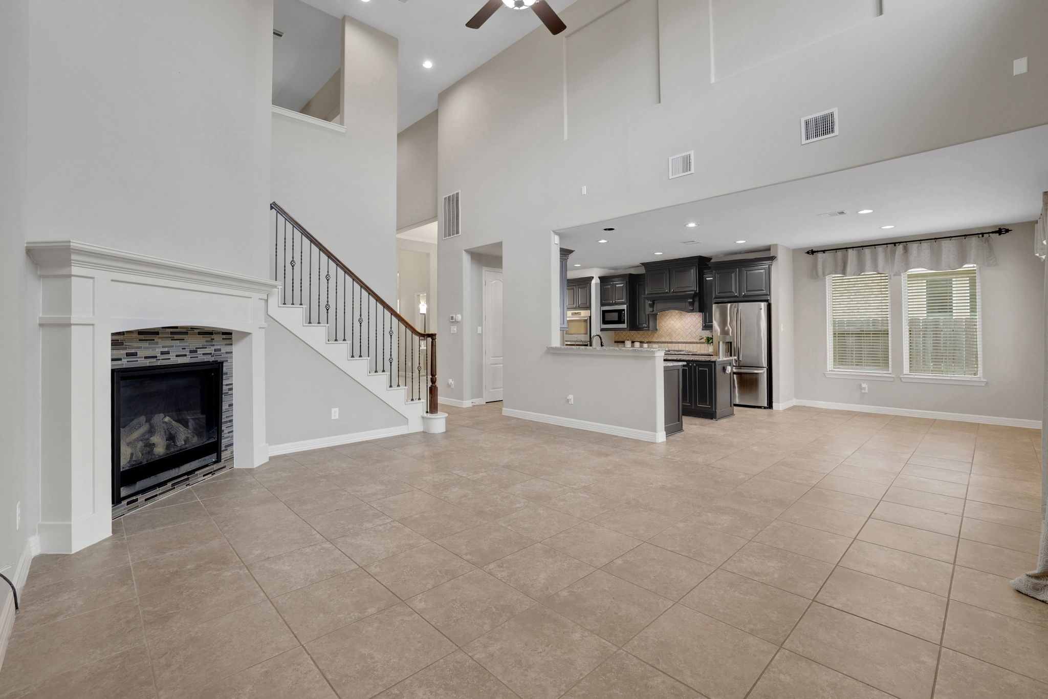 The family room is spacious and perfect for family gatherings