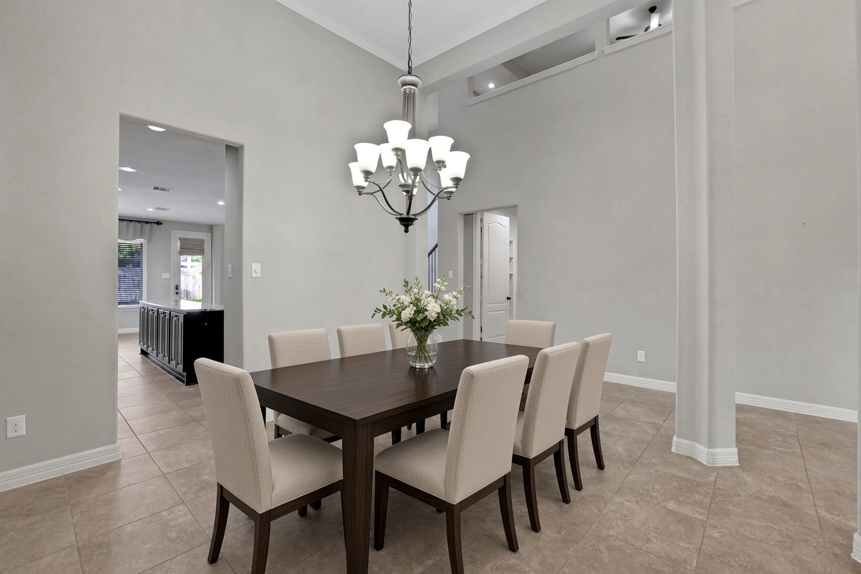 Dining room virtually staged