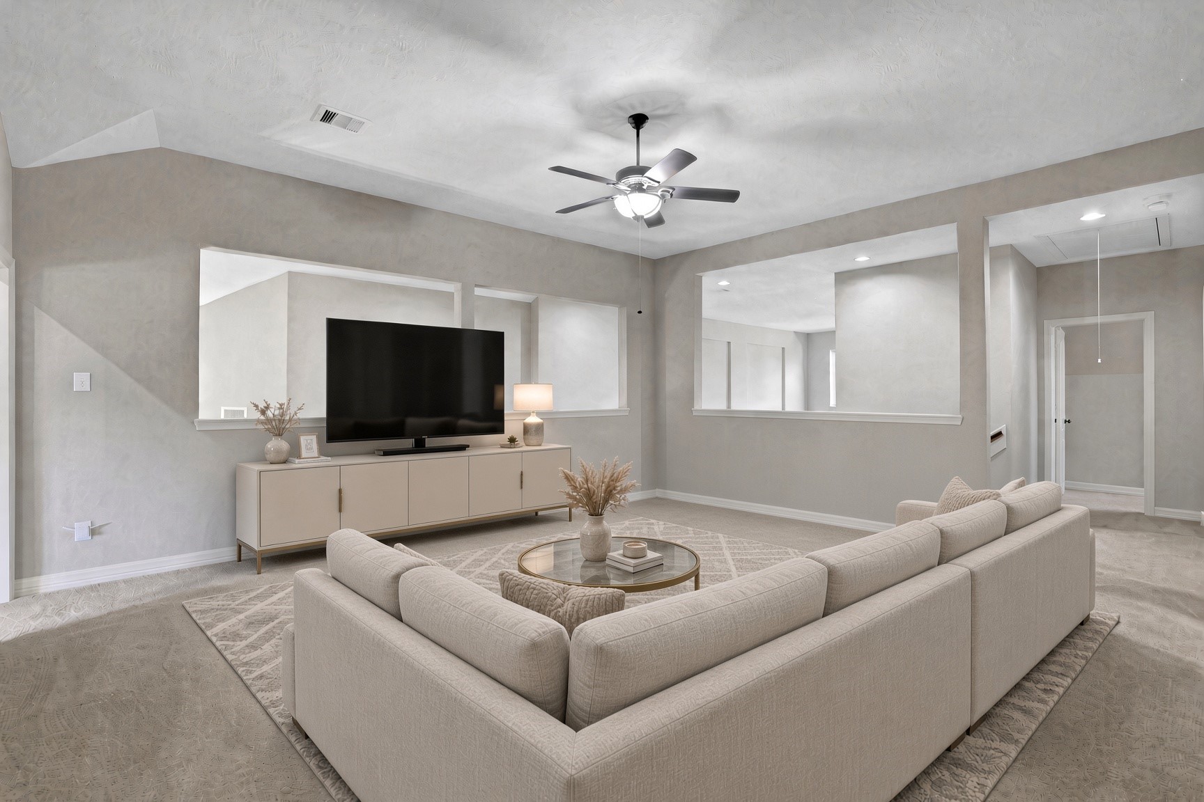 Virtually staged game room