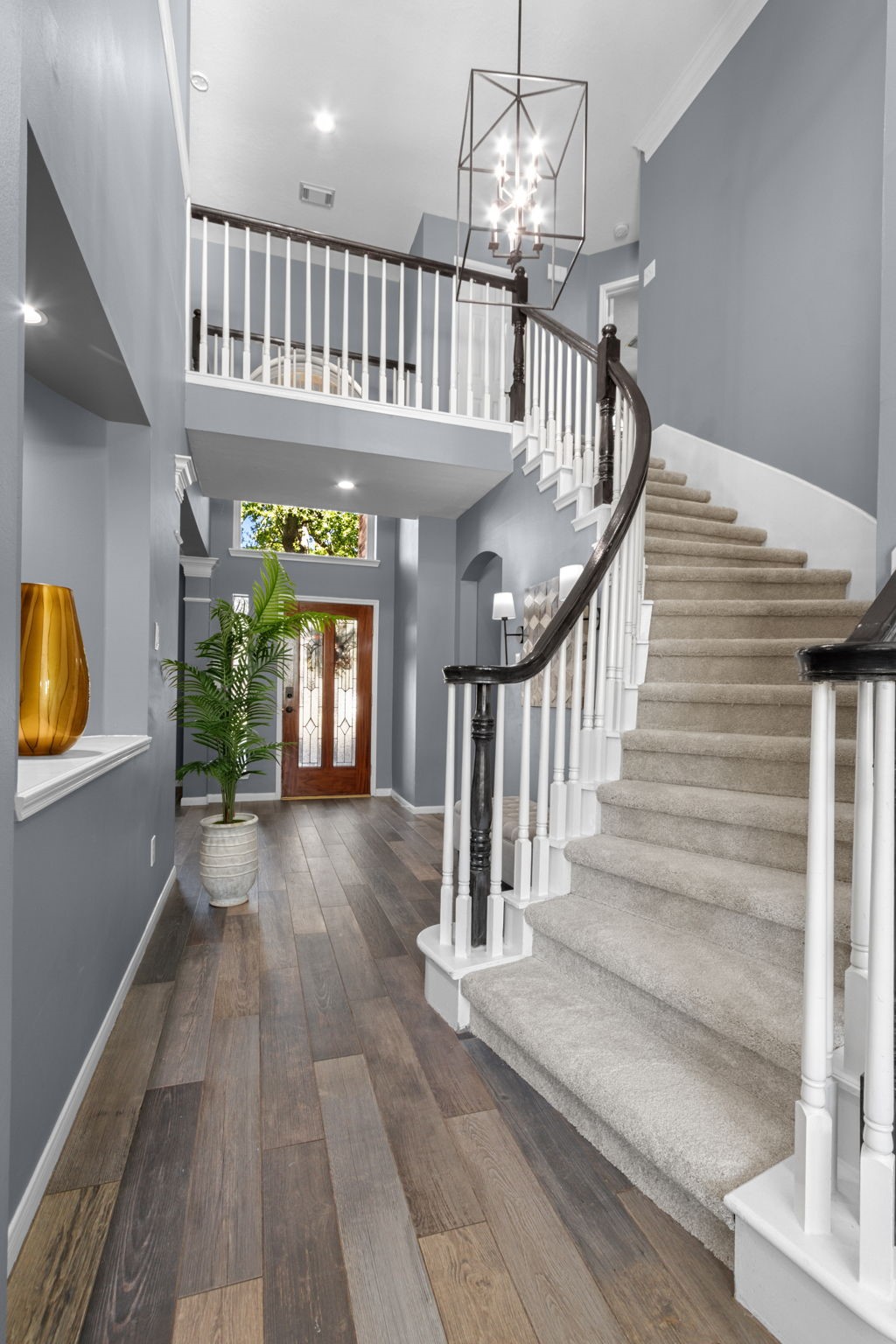 Elegant staircase to the second floor