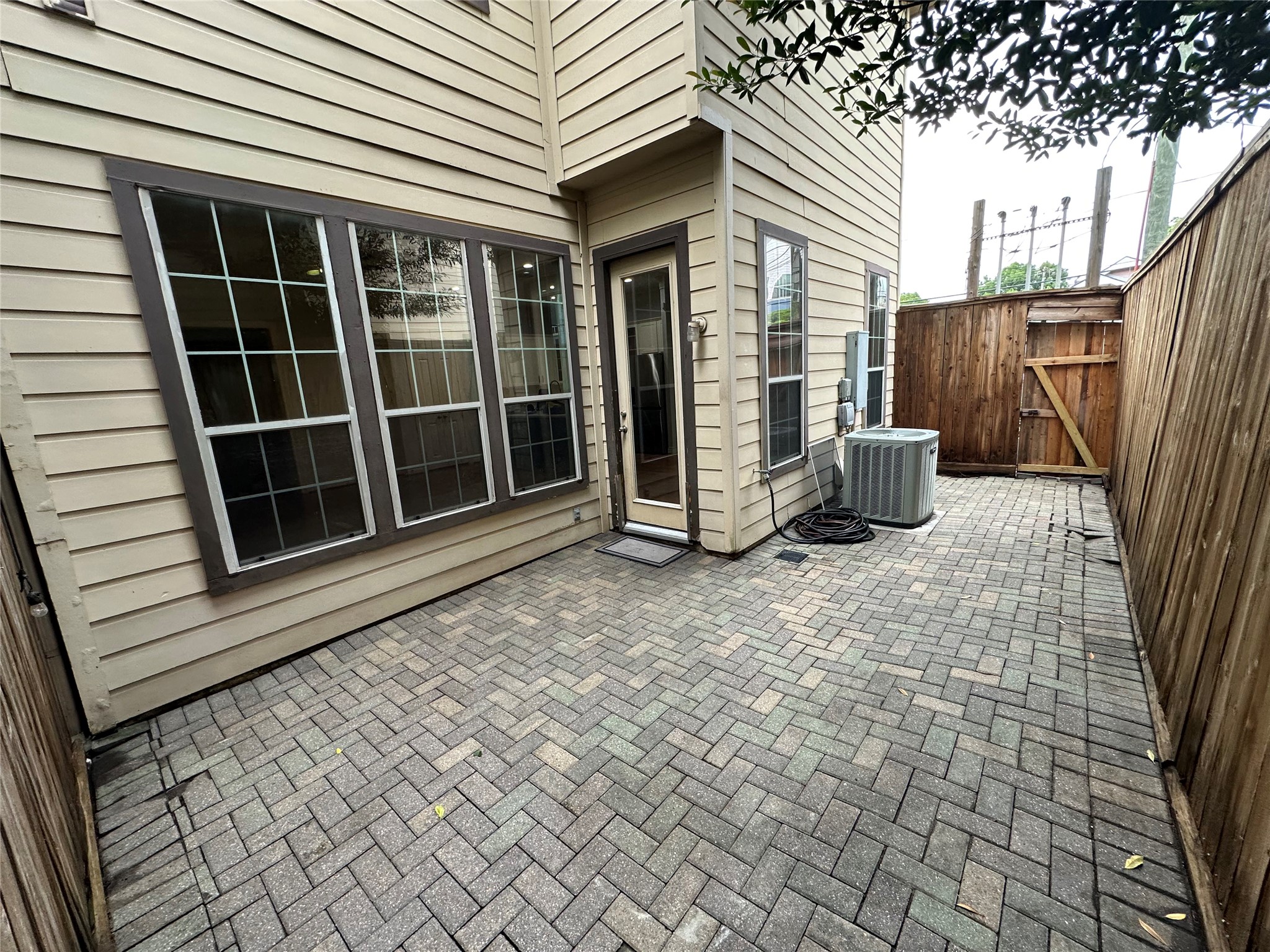 View of the spacious backyard.