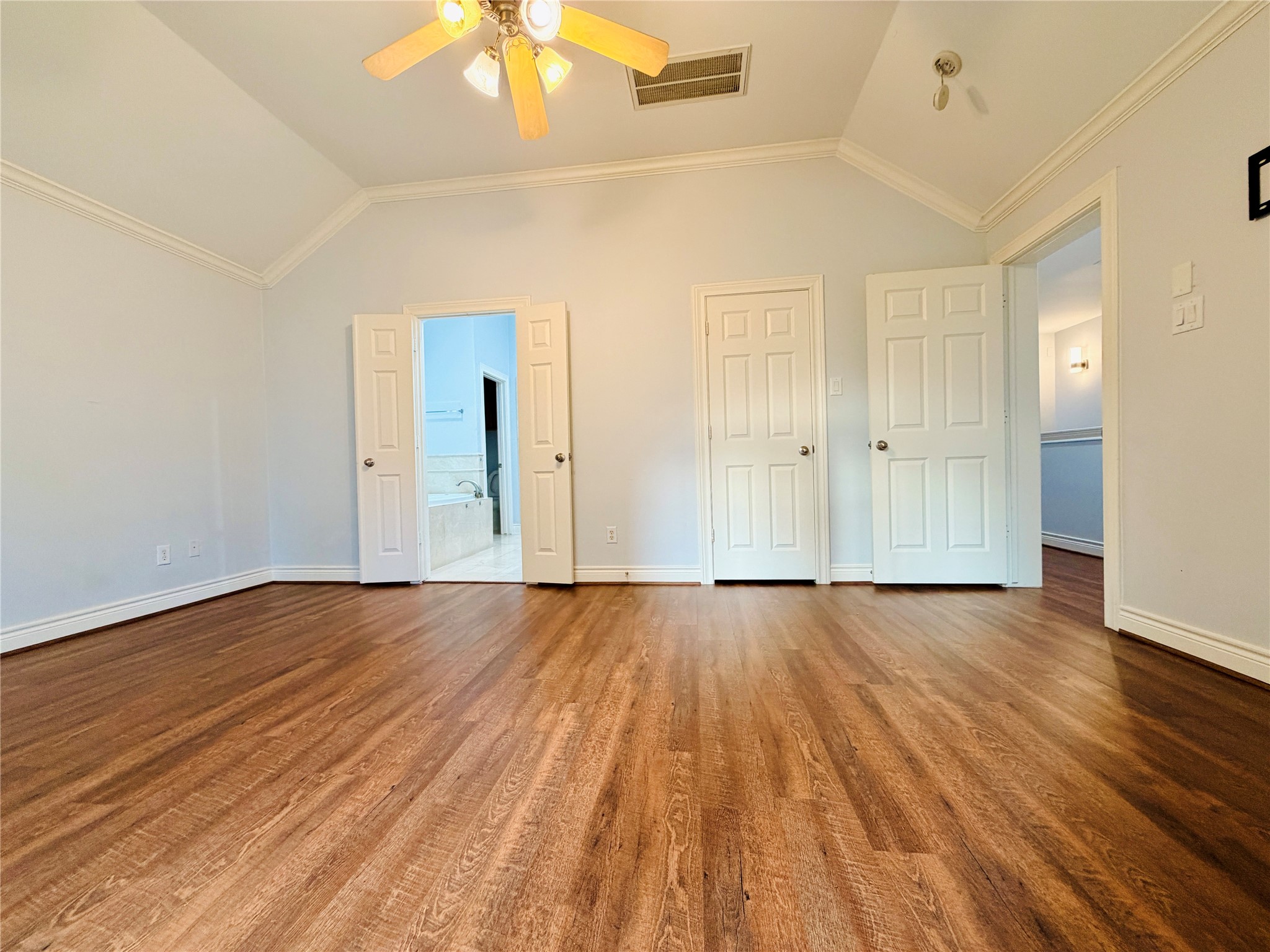 The primary suite with an attached en-suite bath