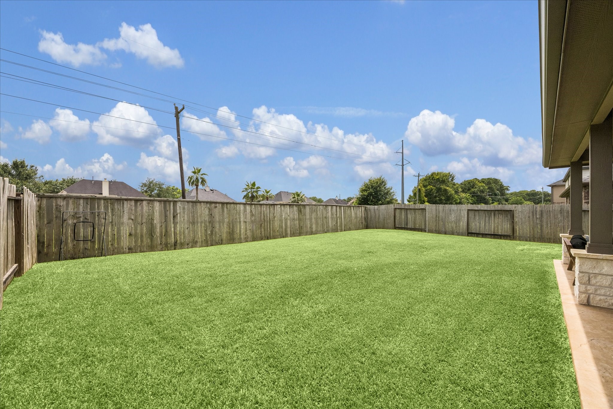 Plenty of room in the back yard for endless possibilities.