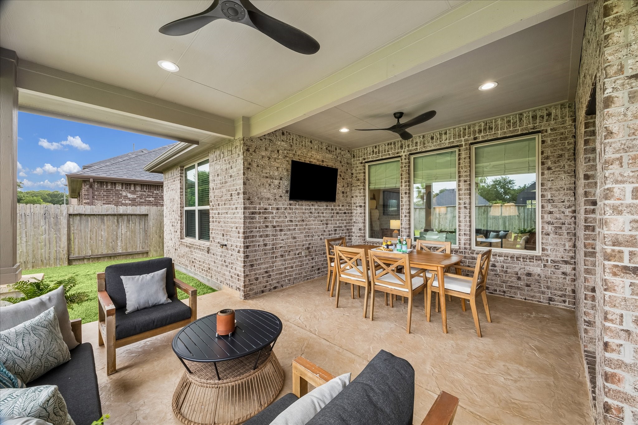 The back patio addition added ample room to dine, entertain and relax.