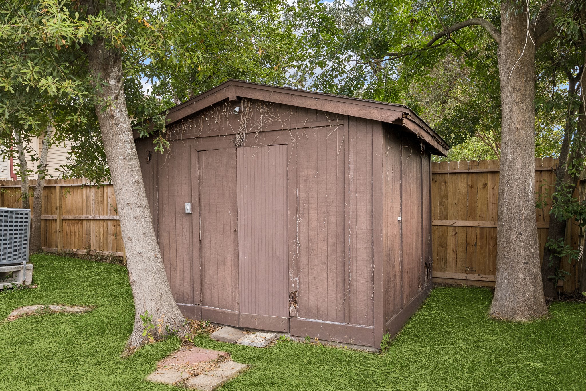 Extra storage space available in the back yard!