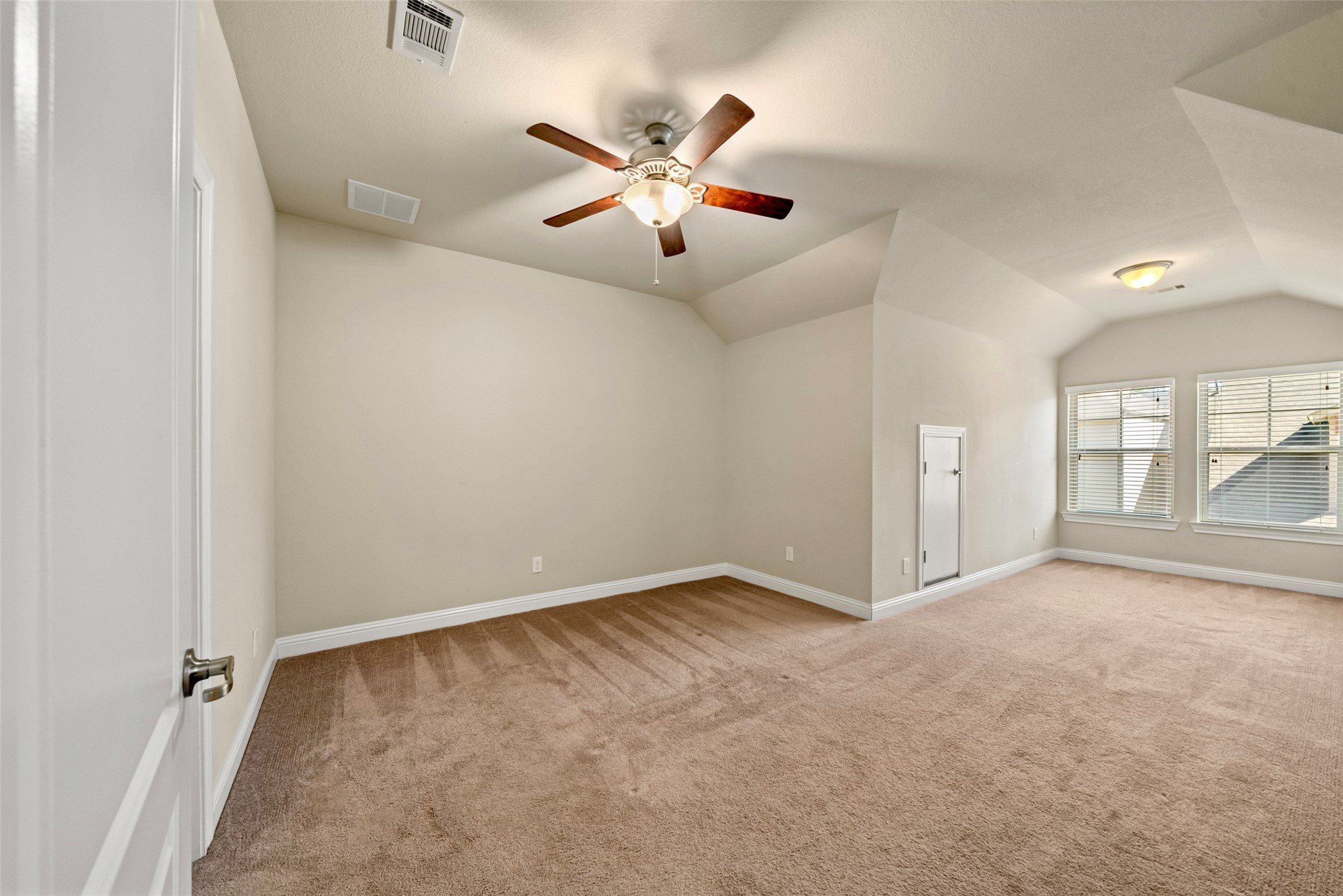 Bedroom 3 with bonus space for office, play space, sitting nook, etc. A mirror image of bedrooom 2 layout.