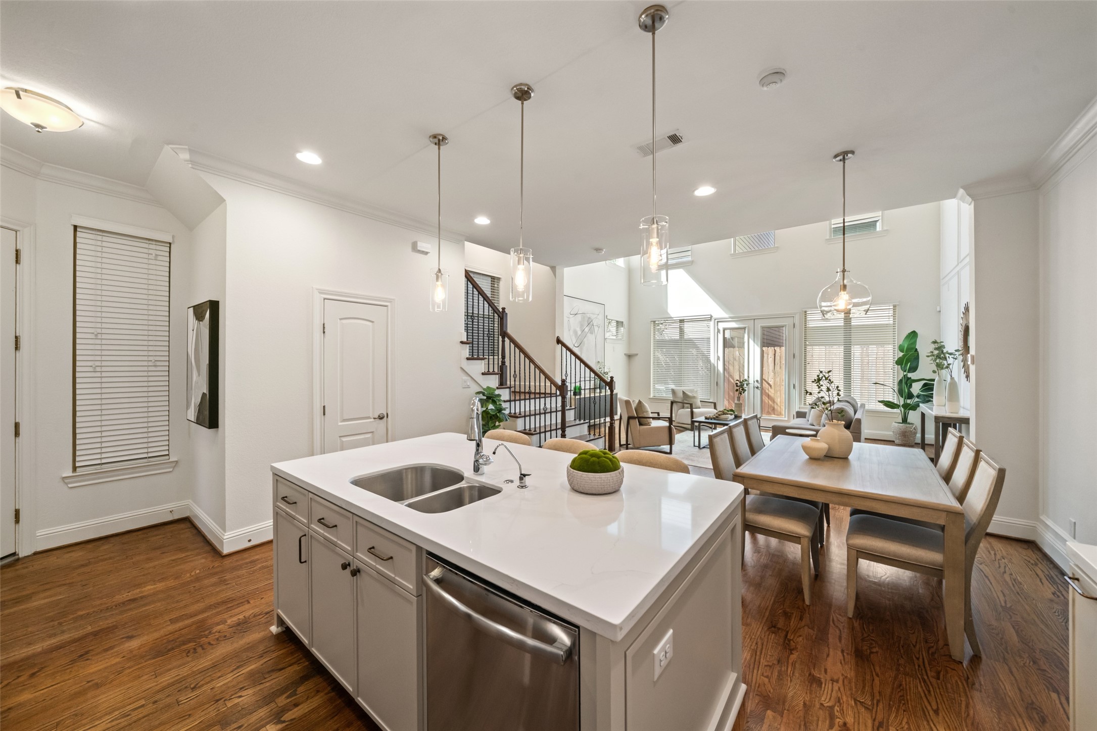 Kitchen open to living; ideal for entertaining.