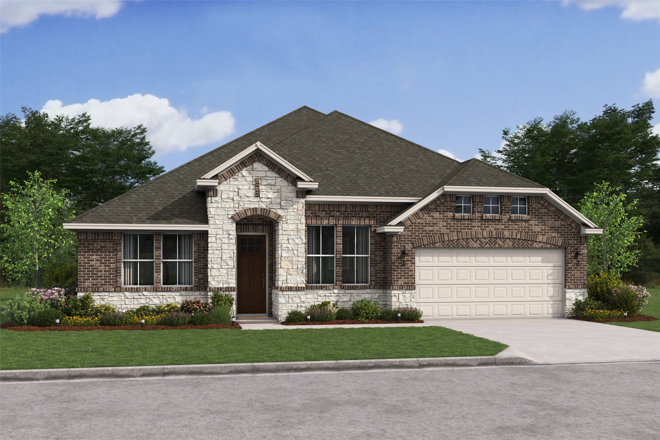 Charming Geneva home design by K. Hovnanian Homes with elevation PA in amazing Grand Magnolia. (*Artist rendering used for illustration purposes only.)