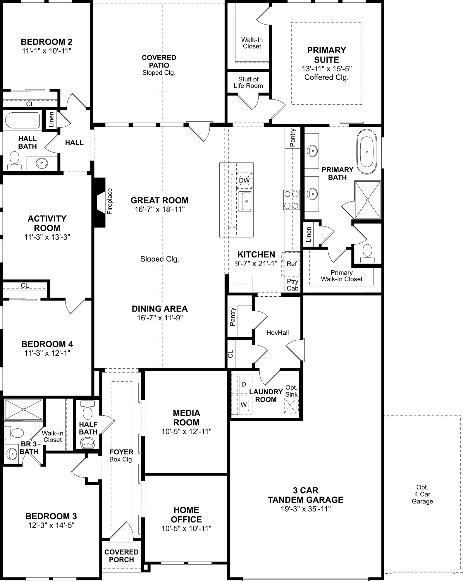 The Geneva floor plan by K. Hovnanian Homes. 1st Floor shown. *Prices, plans, dimensions, features, specifications, materials, and availability of homes or communities are subject to change without notice or obligation.