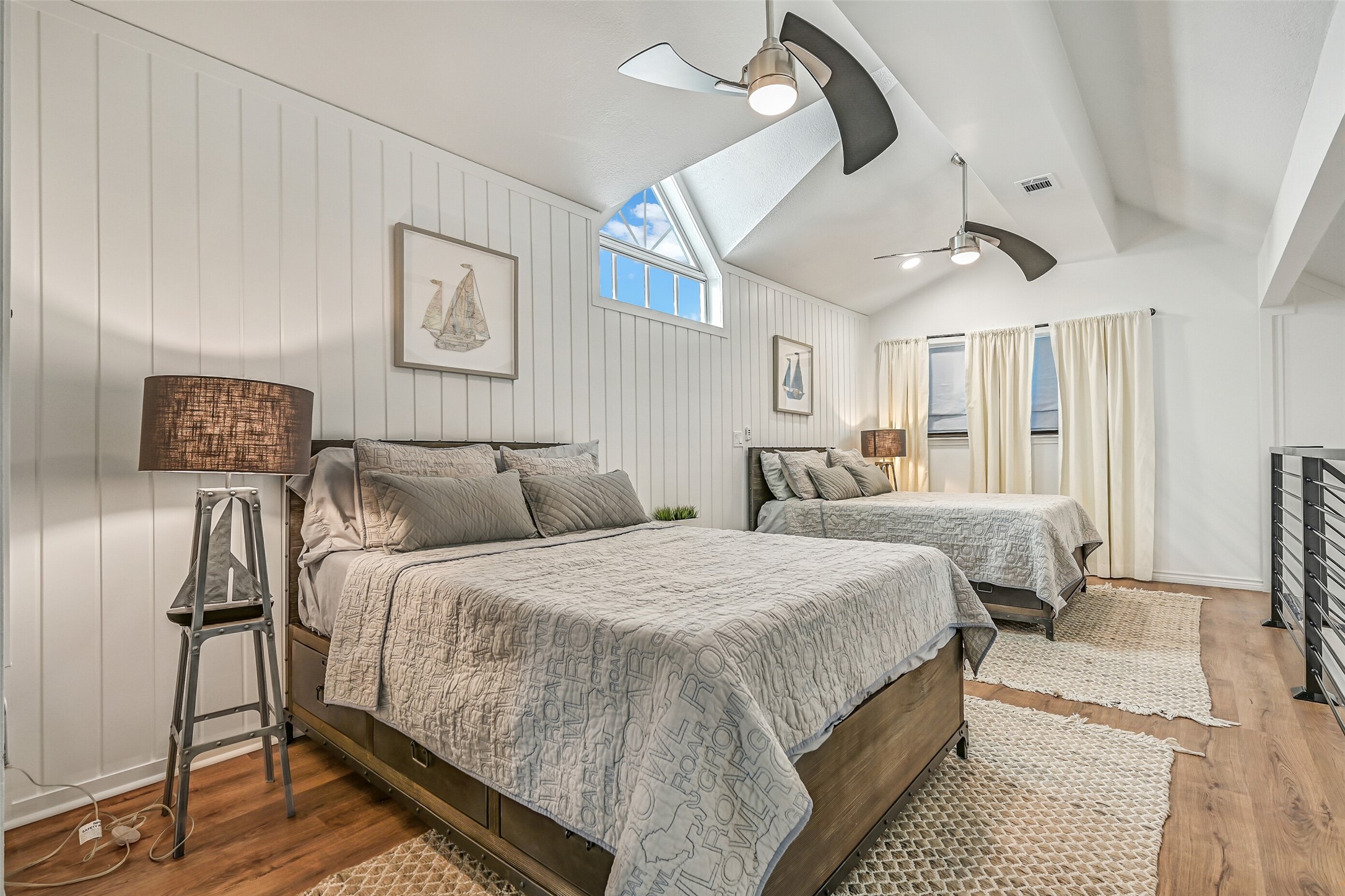 This multilevel bedroom feels like a hideaway within the house. Separate areas for sleeping and relaxing make it especially fun for kids, teens or visiting family.
