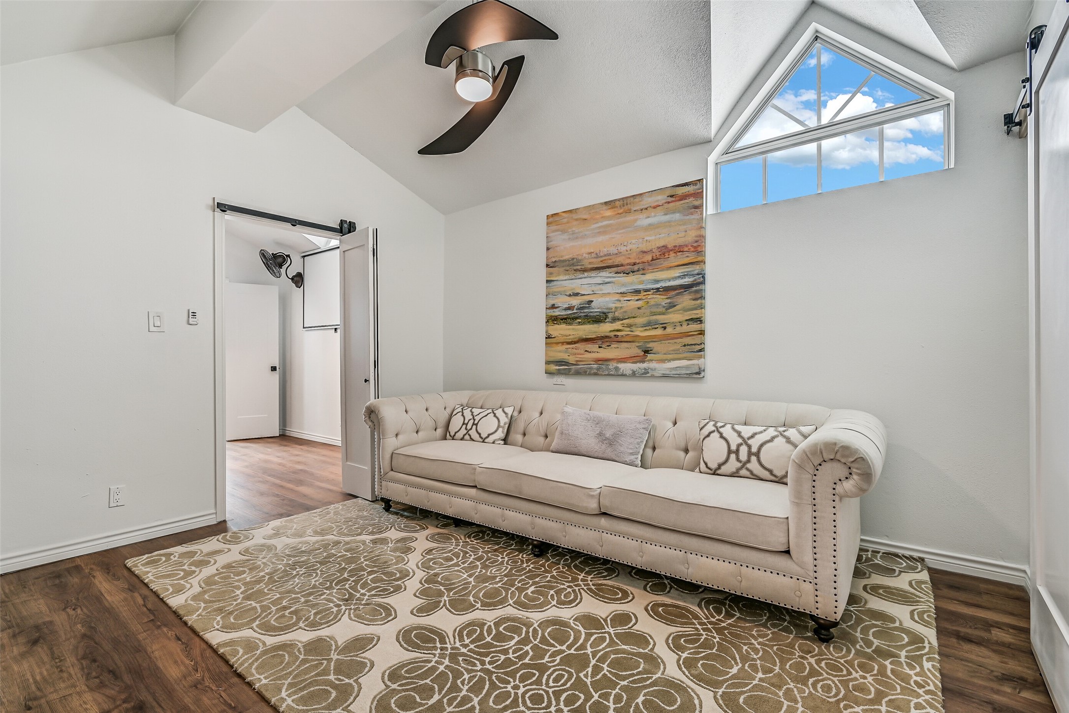 The loft is the kind of space younger guests will race upstairs to claim. Think sleepovers, games, lounging and late-night conversations away from the main living areas.