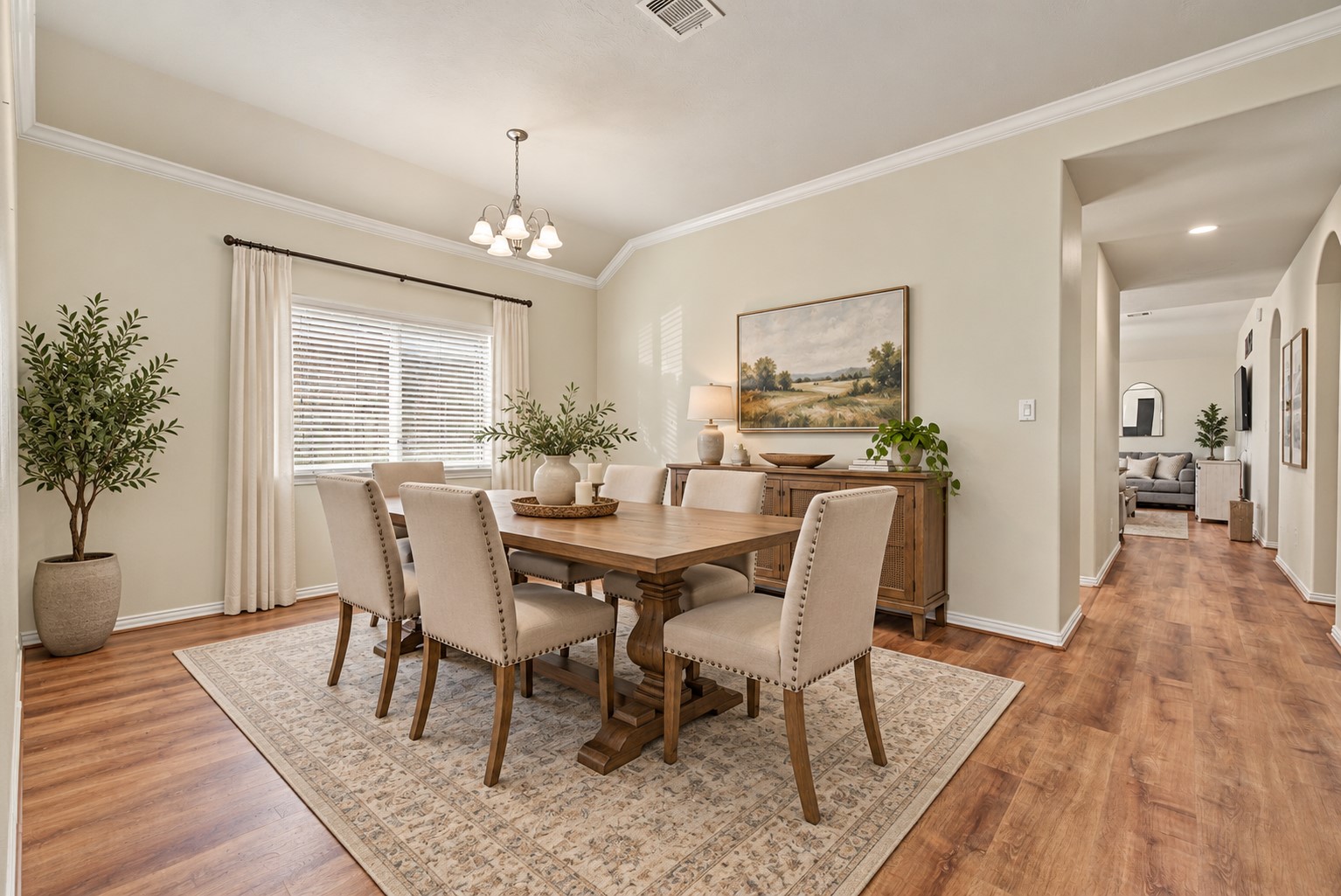 **Virtually staged formal dining room