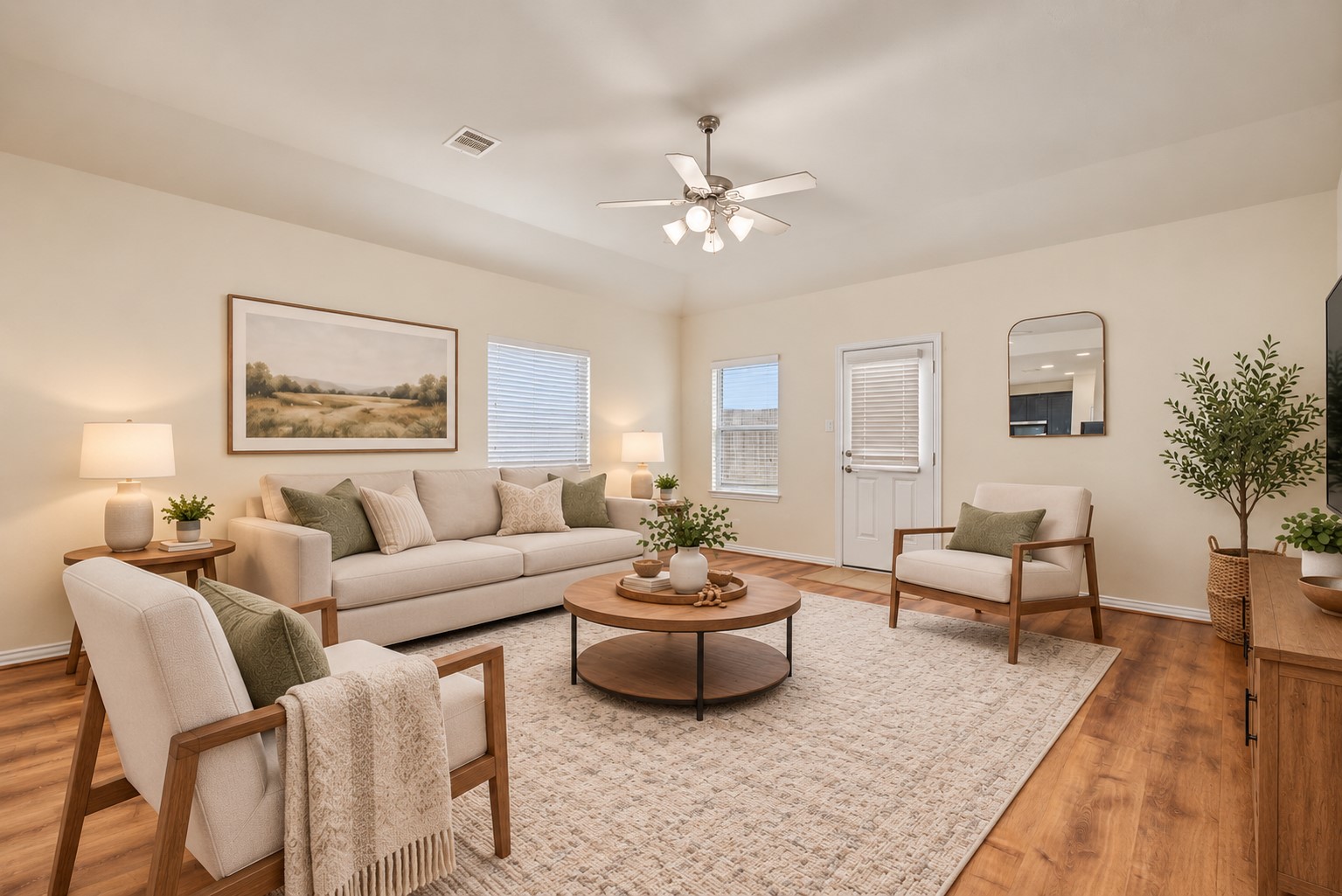 **Virtually staged living room