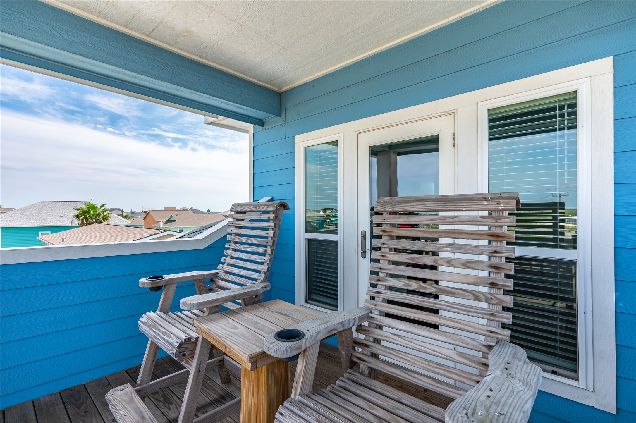 This private balcony gives you a comfortable outdoor spot just steps from the bedroom.
