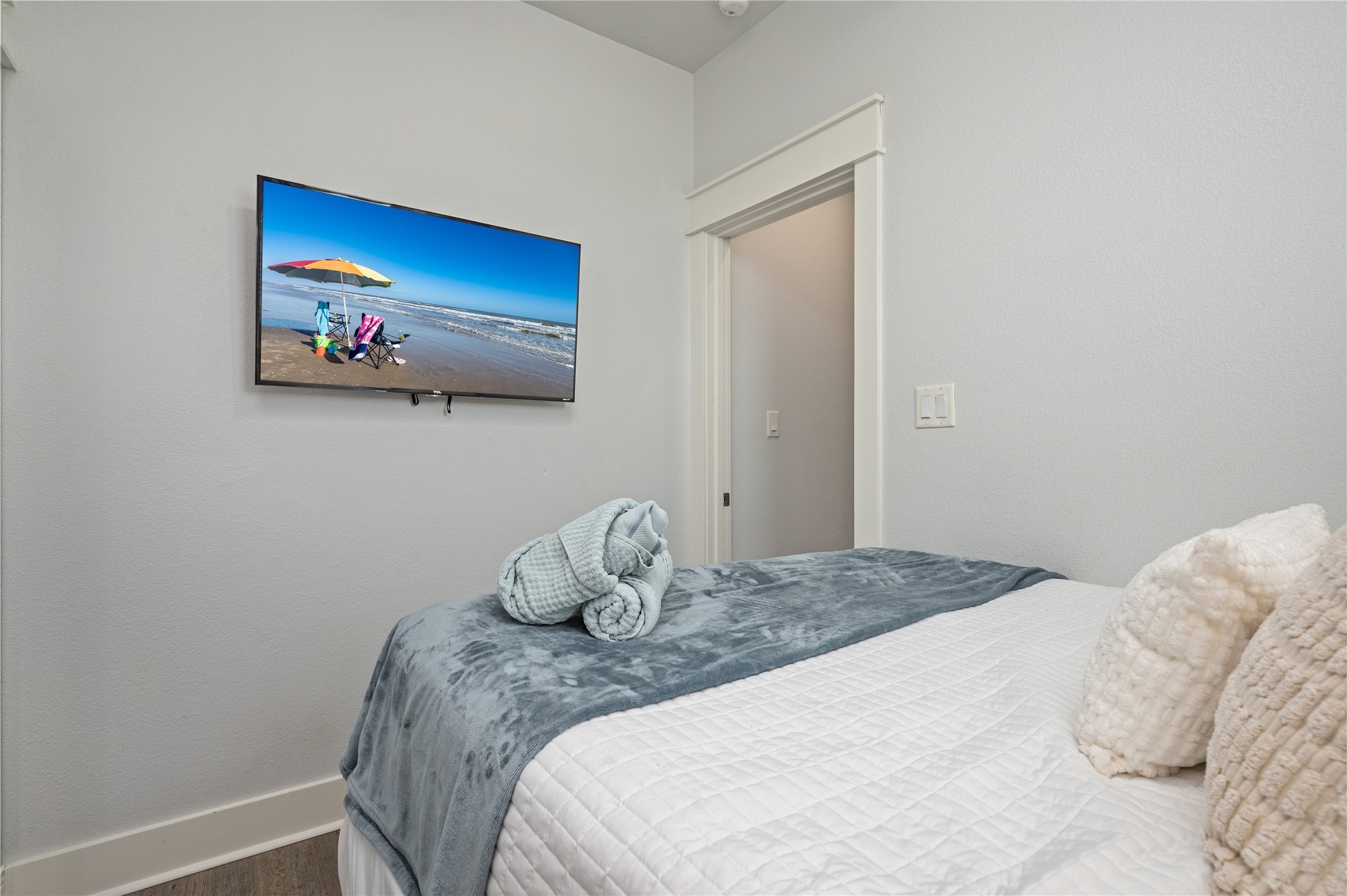 Kick back in bed and enjoy your favorite shows in a comfortable space designed for easy downtime.