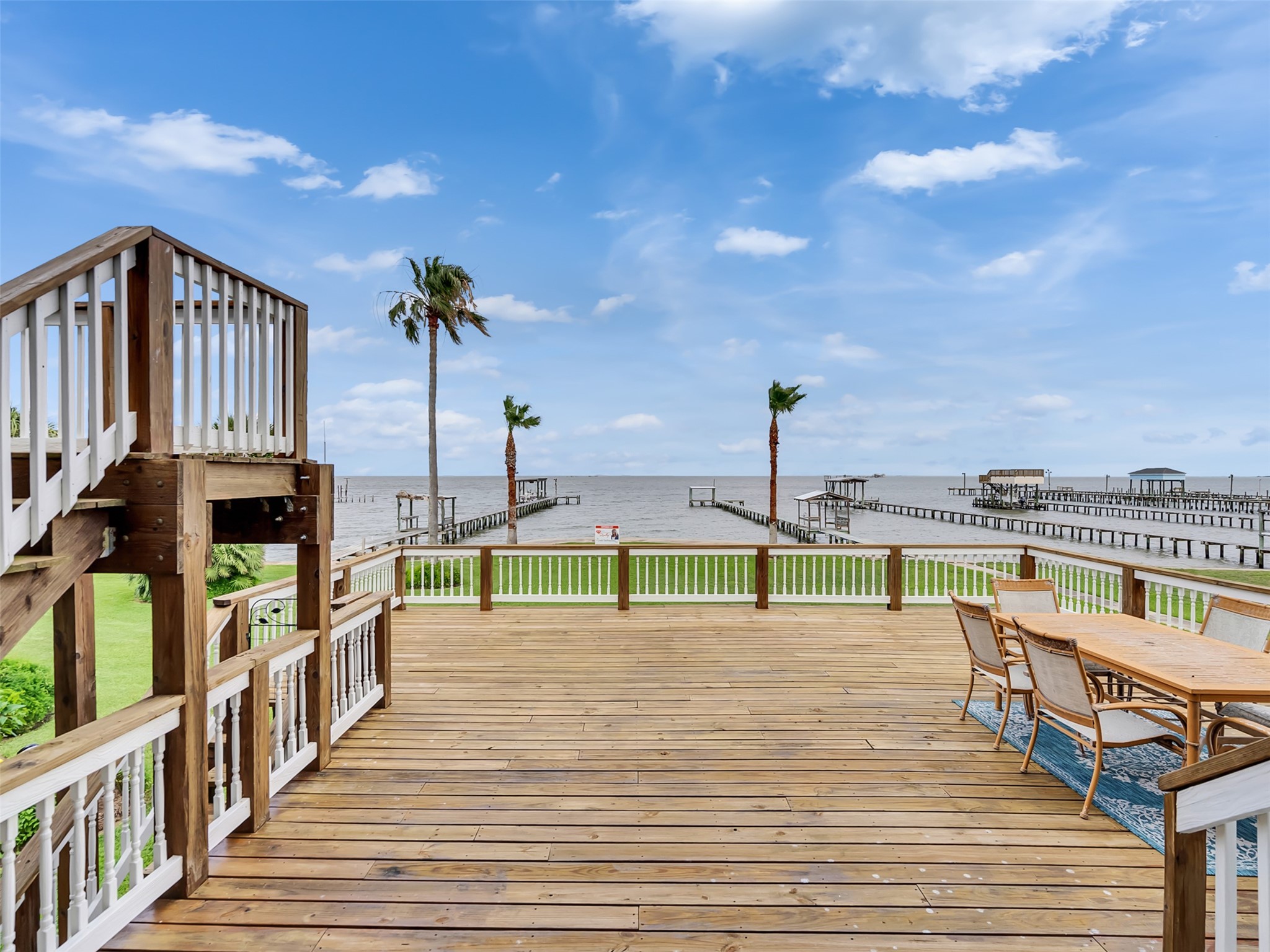 Perfect deck area for entertaining. Entertain family and friends as you enjoy views of the water.