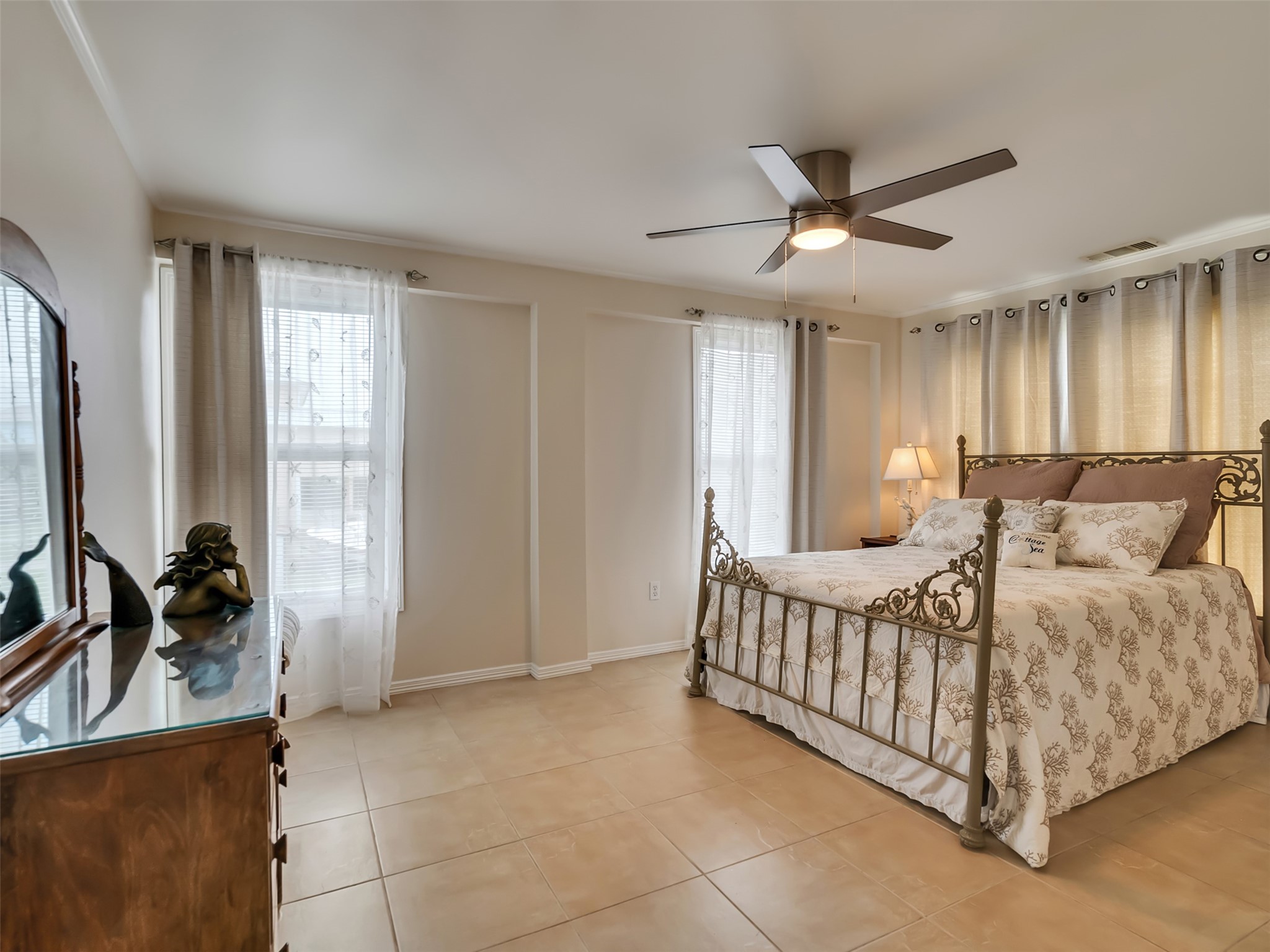 One of the two bedrooms on the second floor.