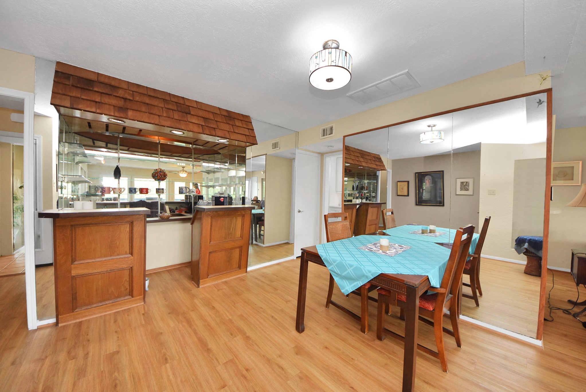 Wet bar in dining room