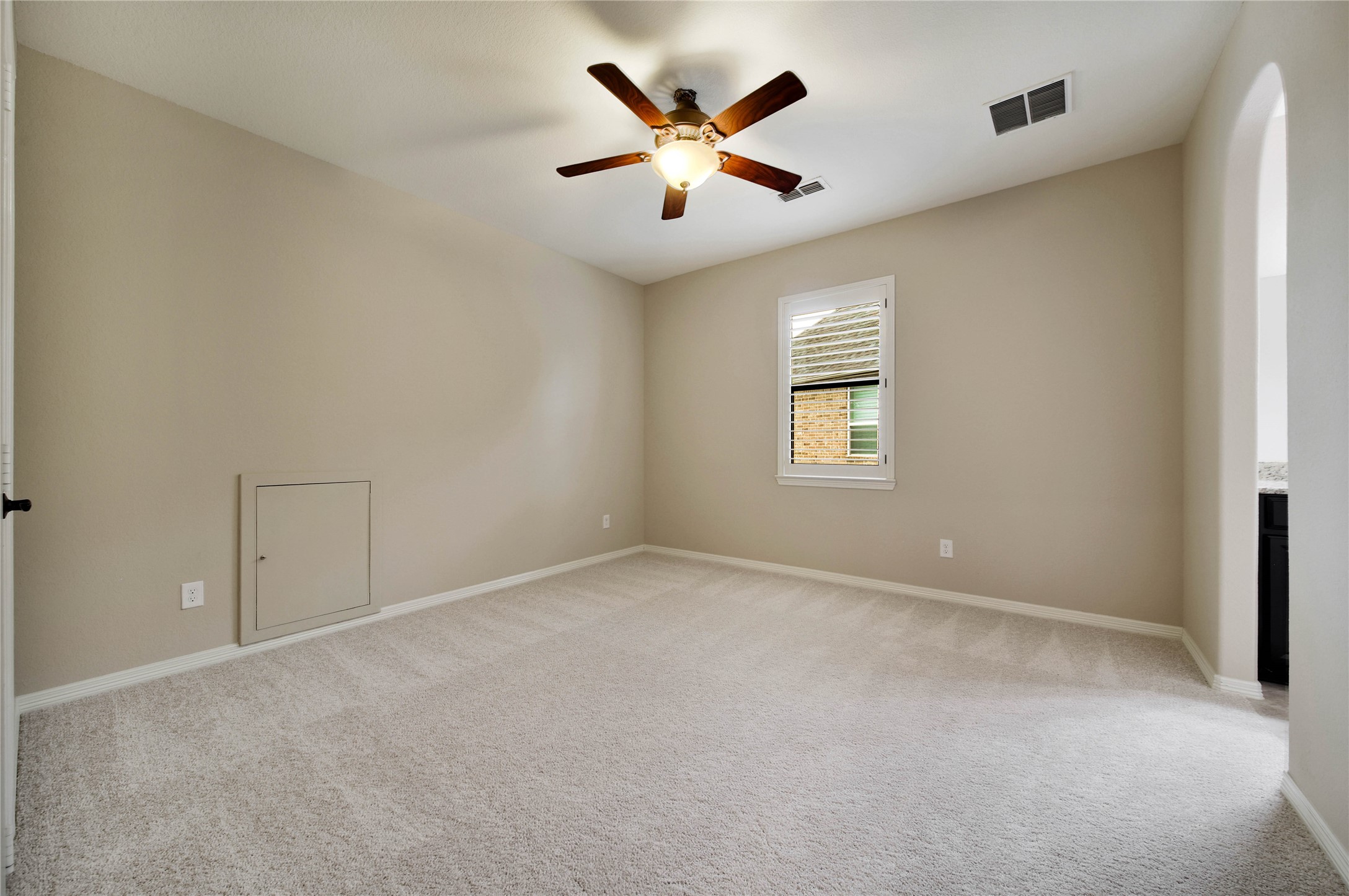 Each bedroom has a neutral palette and is ready to be desinged by YOU! The opposite side of the house has two bedrooms - each with a private vanities.