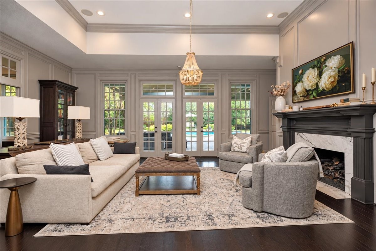 New triple-pane windows bring in natural light and views of the mature landscaping, while ceiling speakers connect to Sonos for your favorite playlist.