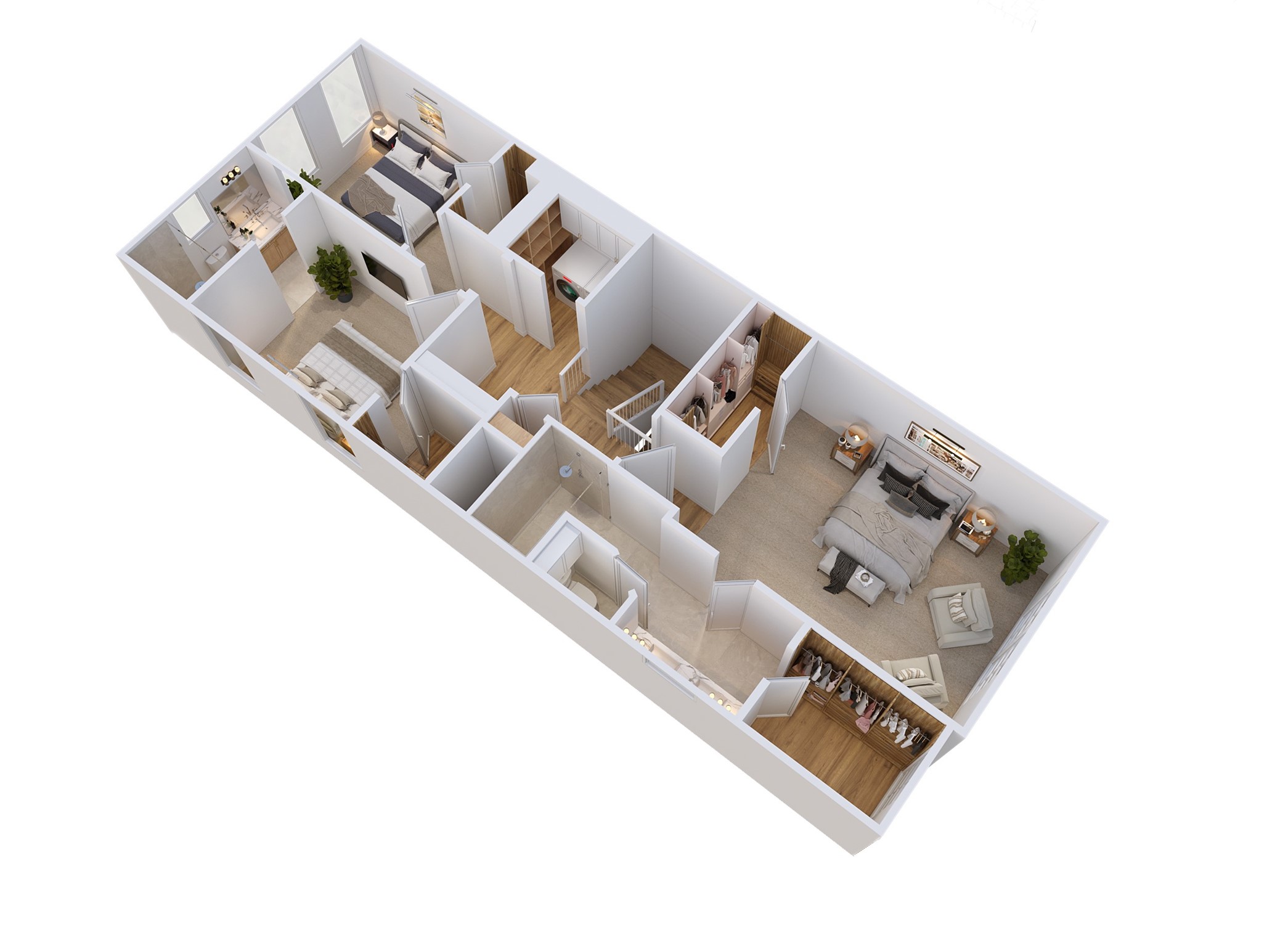 Second Level Plan 3D Rendering