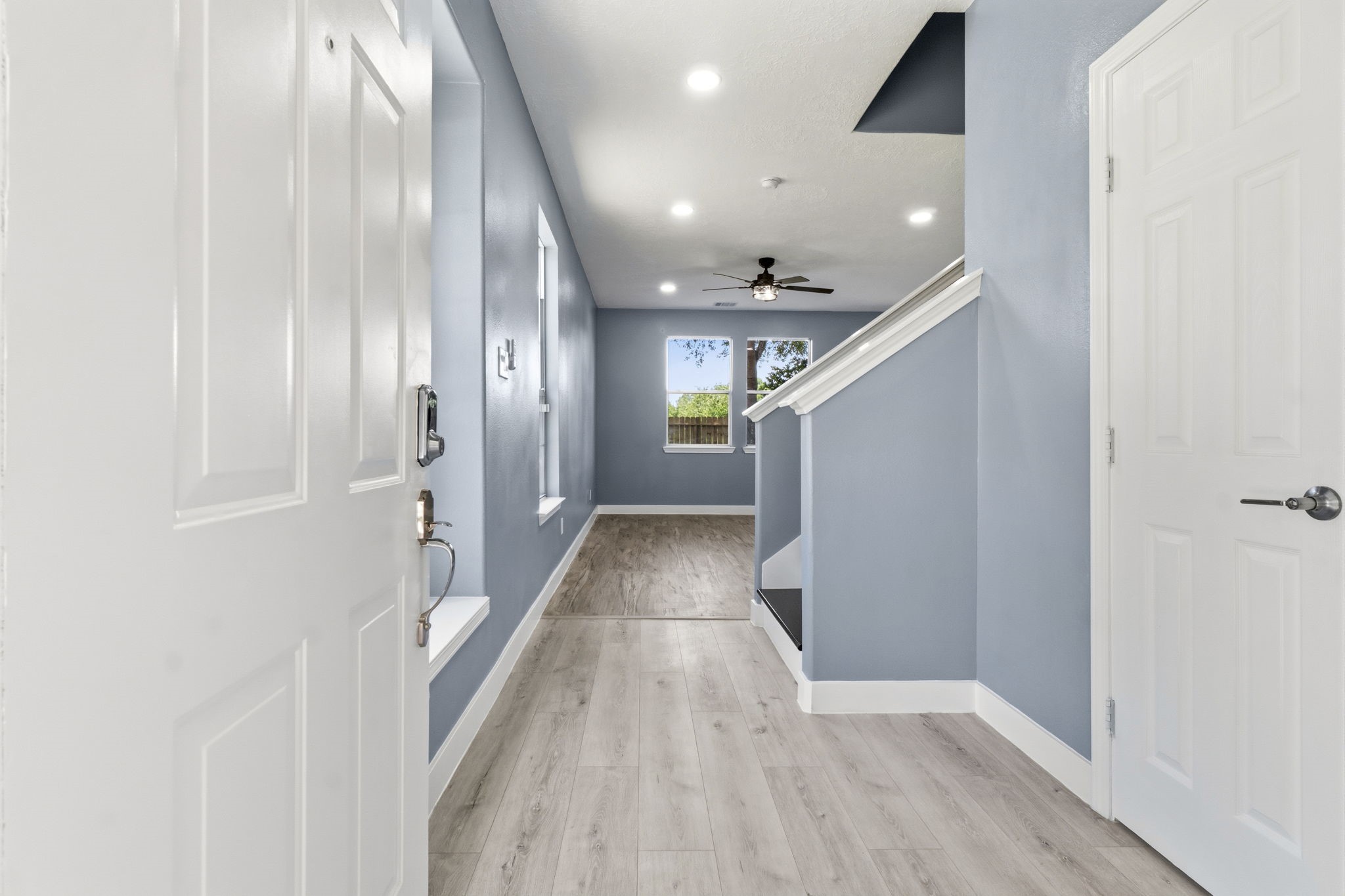 Charming entry with a built-in window bench Charming entry with a built-in window bench