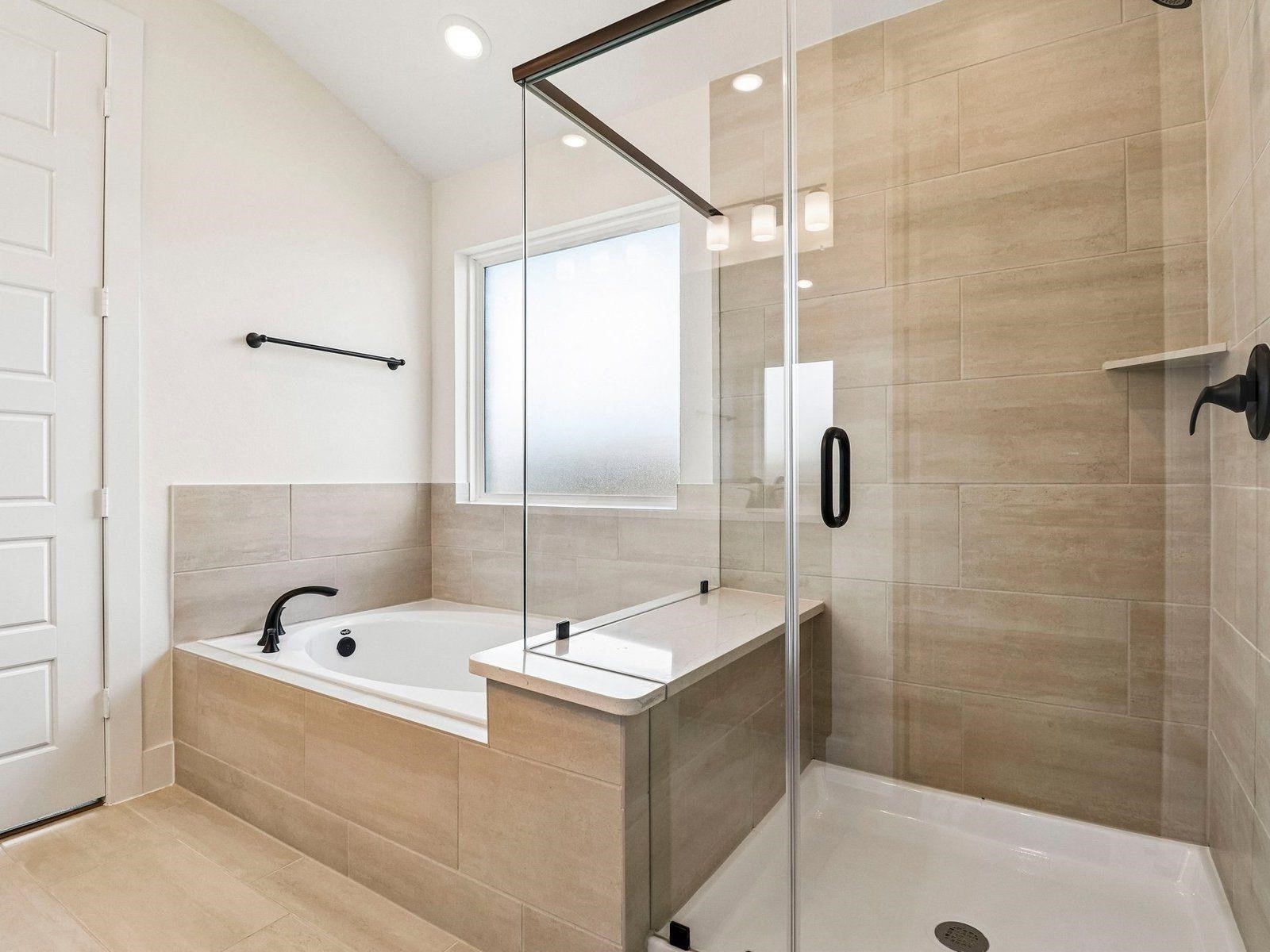 Walk in shower and tub in primary bath