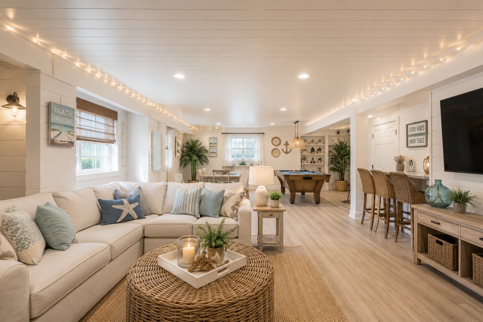 virtually staged basement
