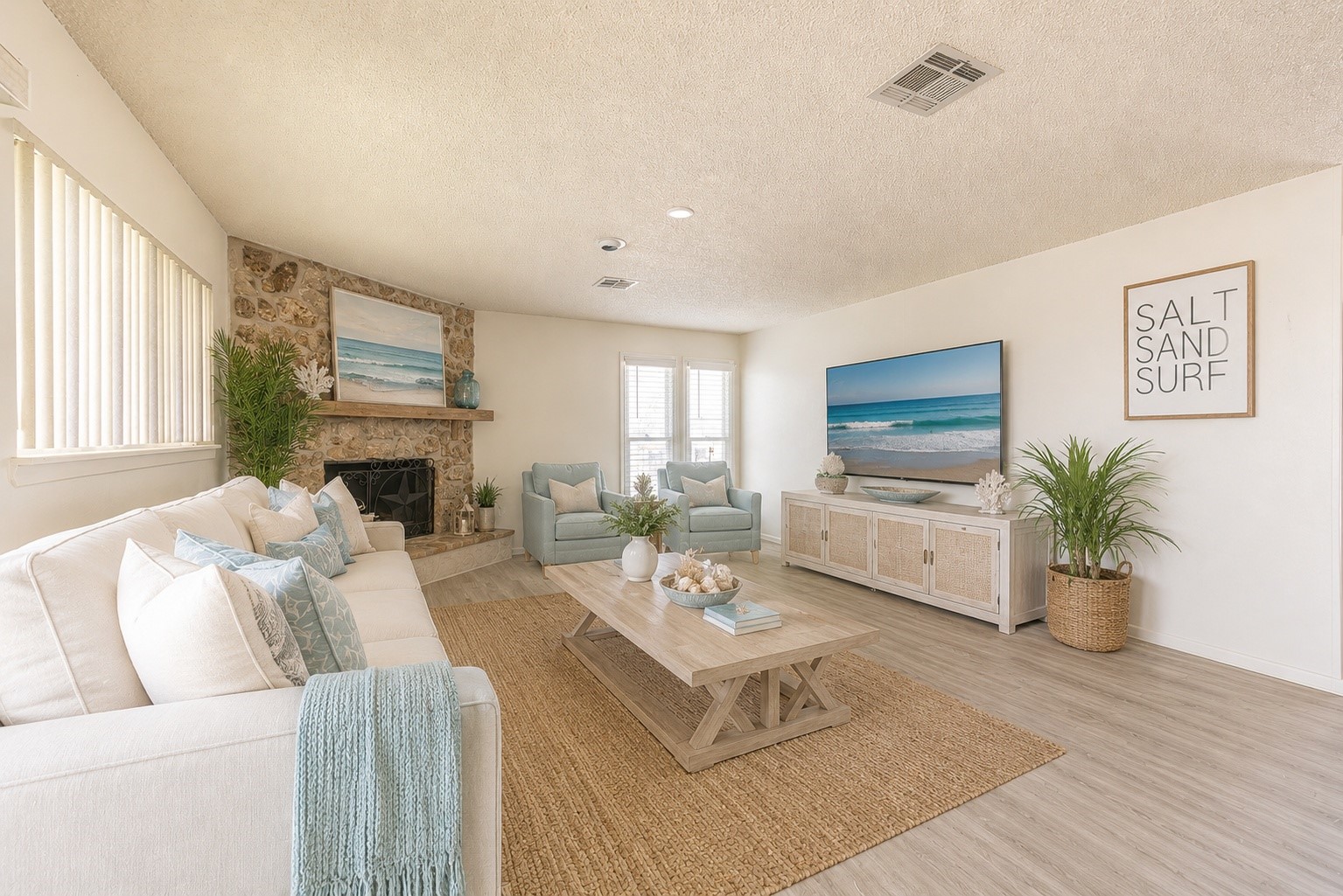 virtually staged living room