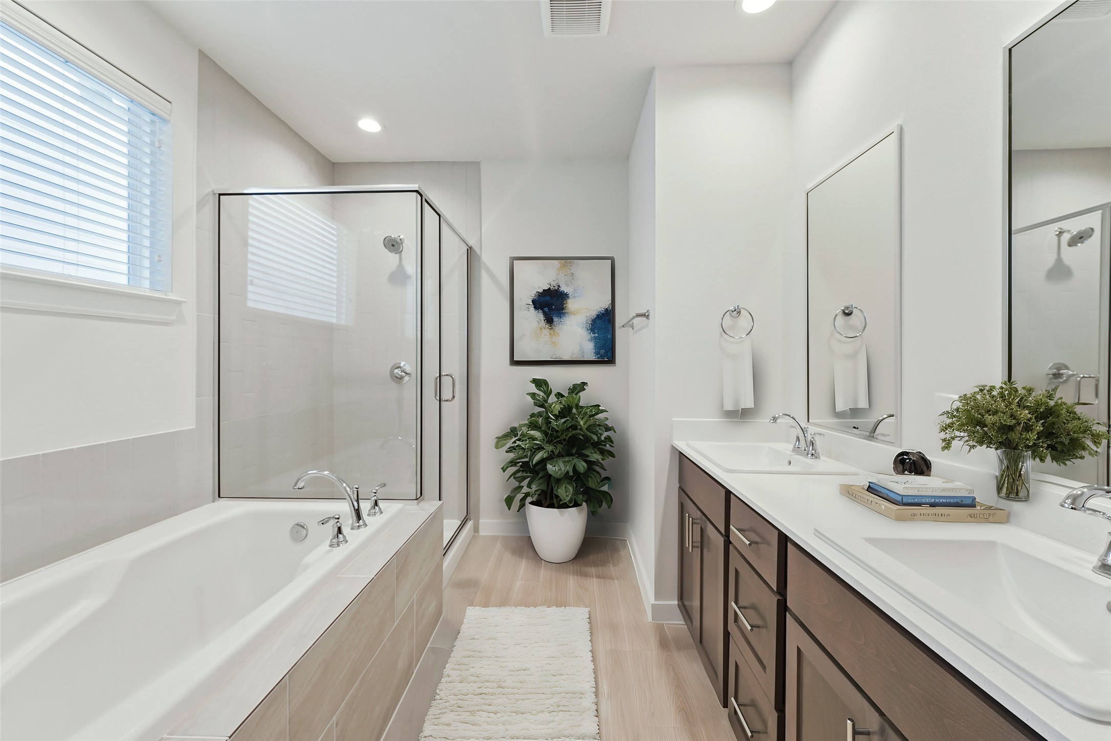 Primary Bathroom: Separate Tub and Shower