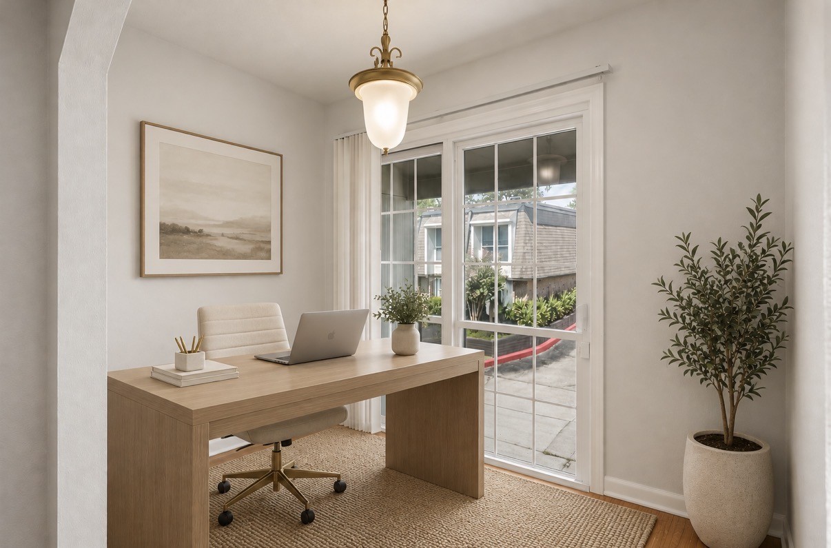 Nook - virtually staged for illustrative purposes only. Furniture and decor are not included in the sale.
