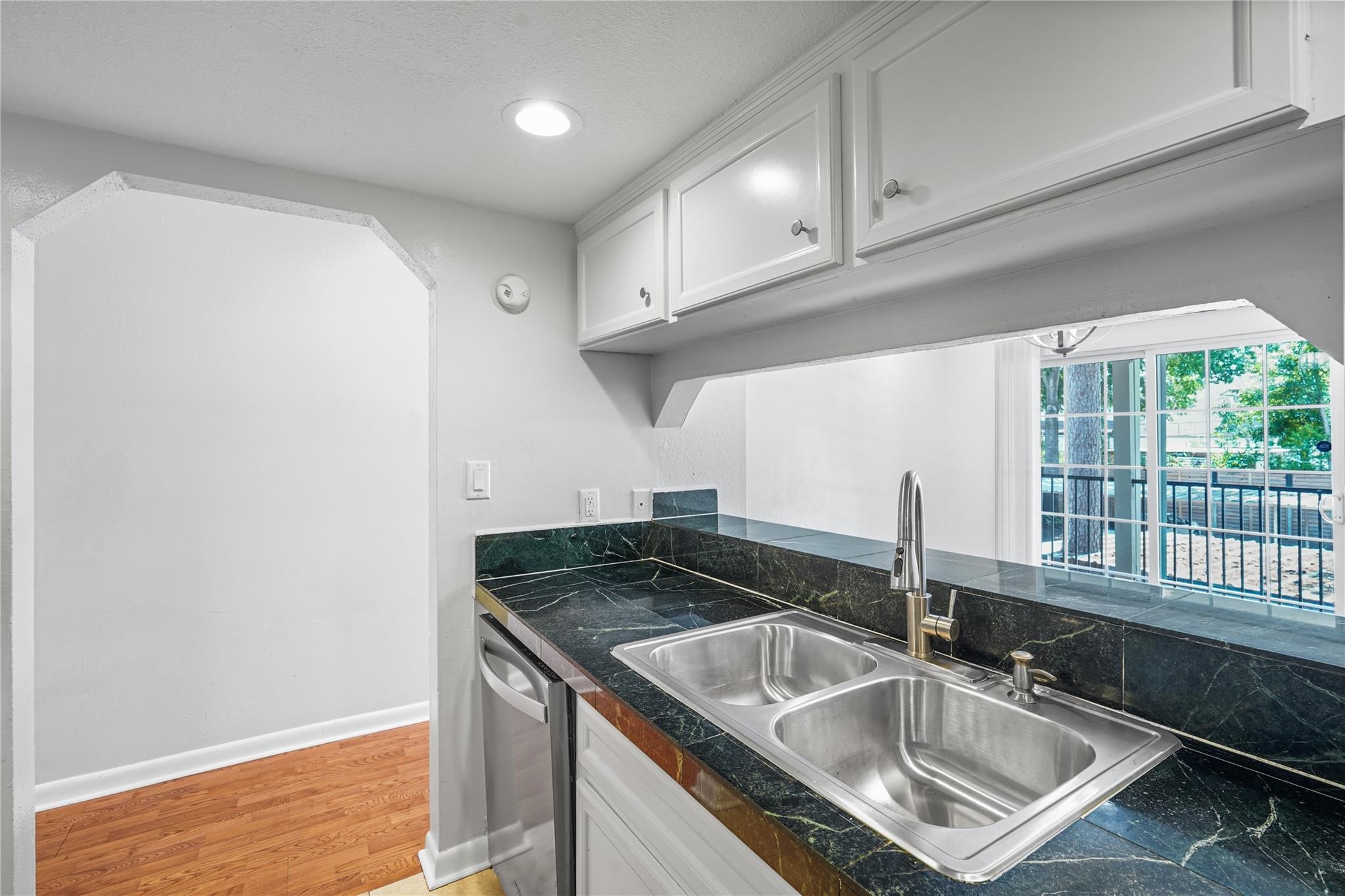 View of the kitchen.