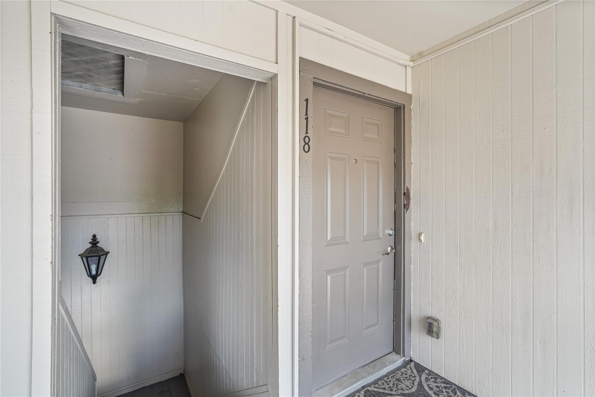 View of unit 118 entrance.