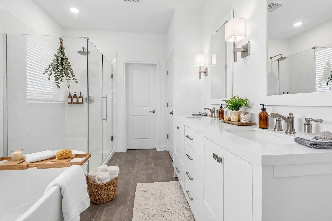 Digitally Enhanced Photo Primary Bathroom