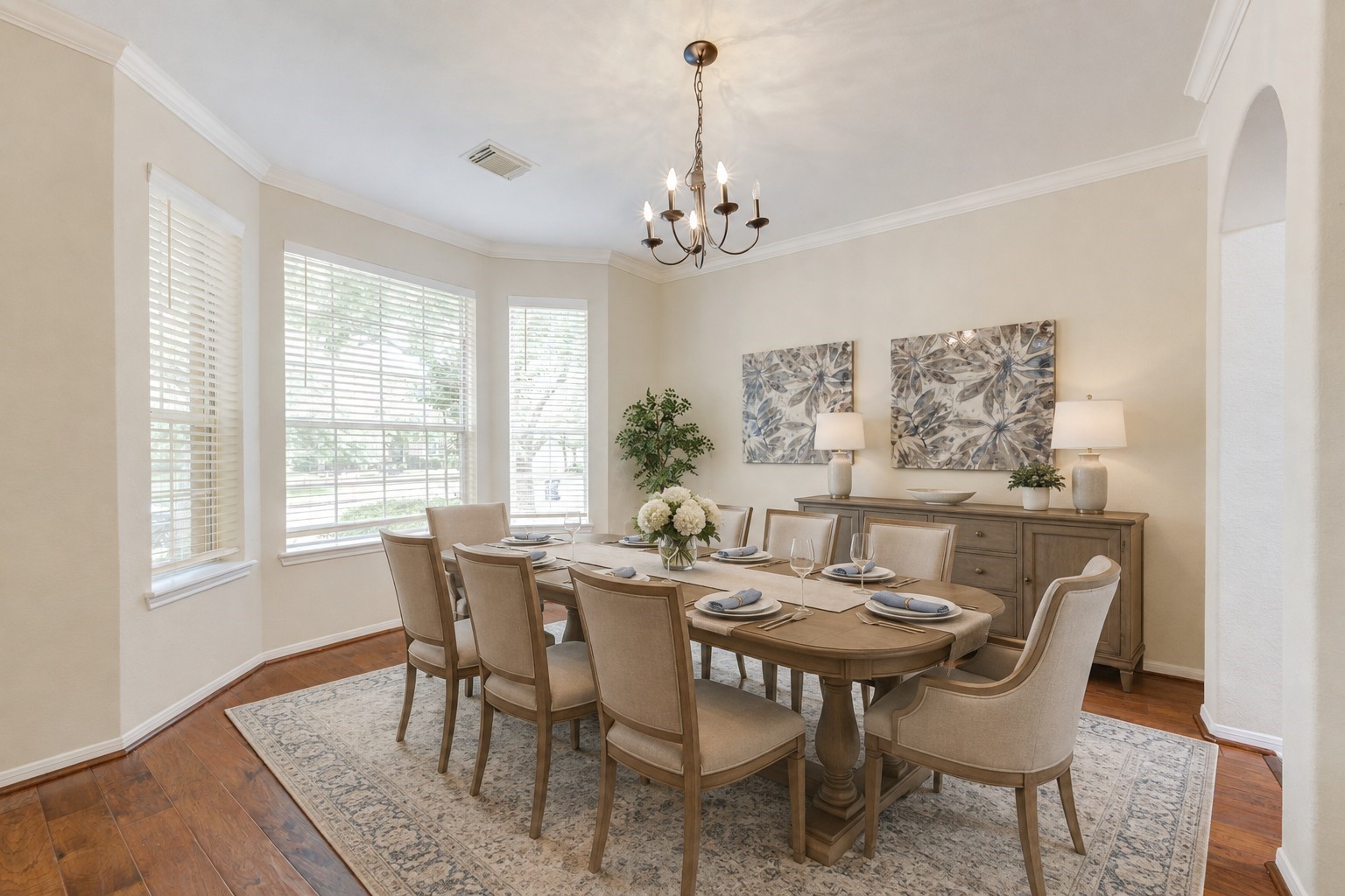 Virtually Staged Formal Dining Room